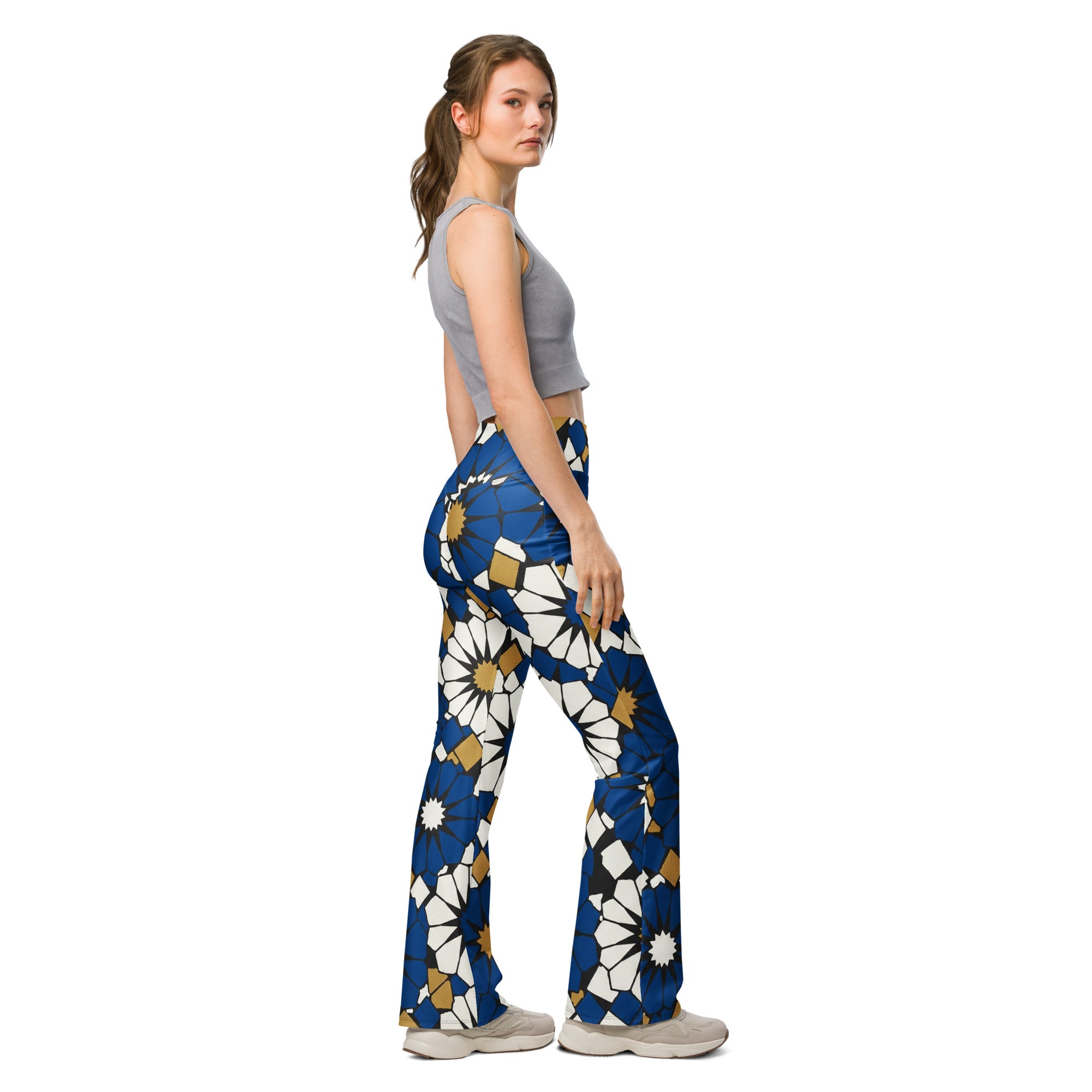 Zellige Midnight Blue Flare Leggings | GearBunch