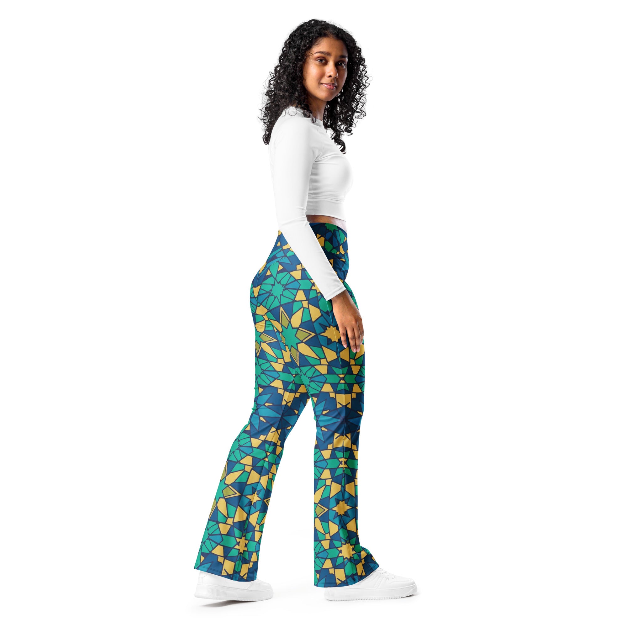 Zellige Peacock Flare Leggings | GearBunch