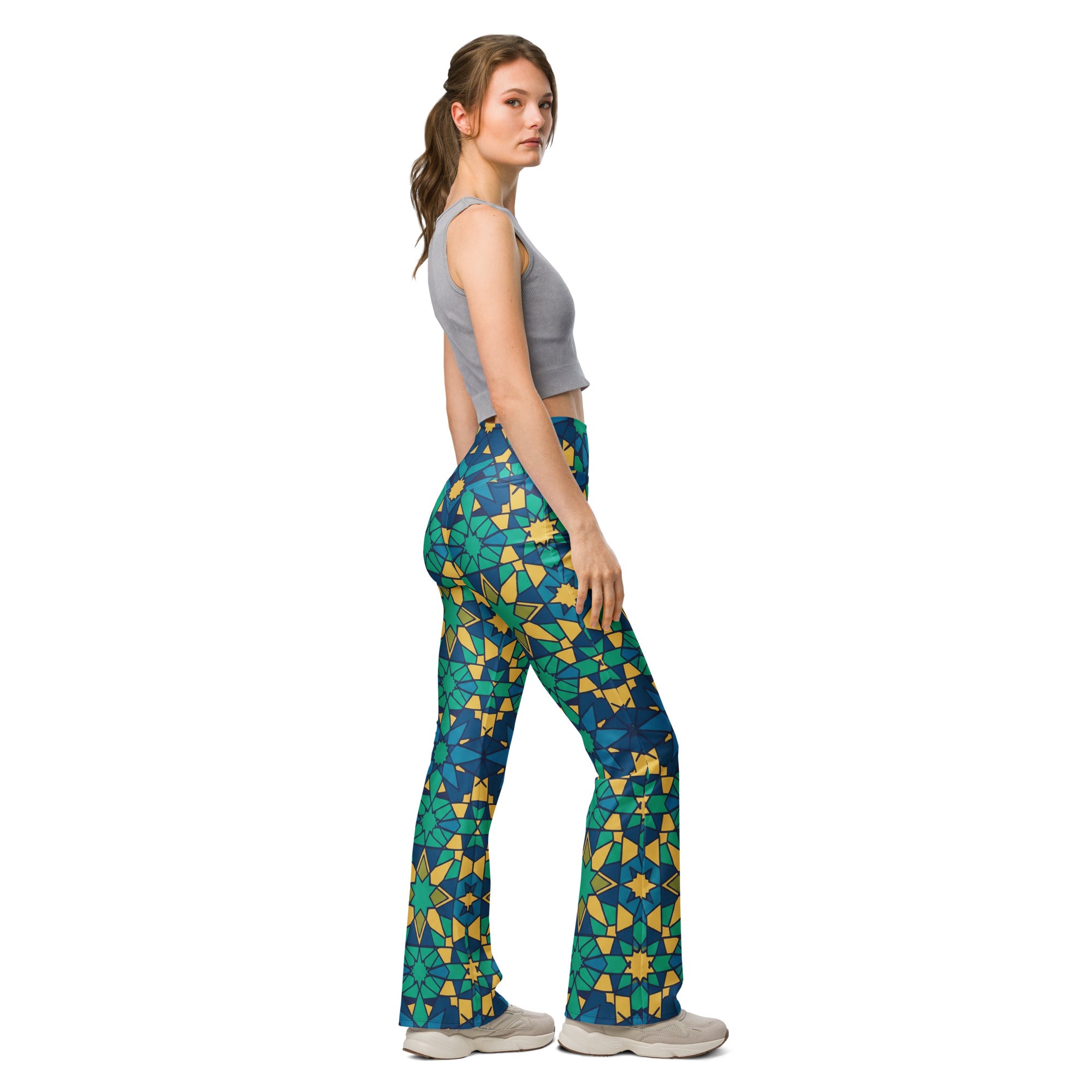 Zellige Peacock Flare Leggings | GearBunch
