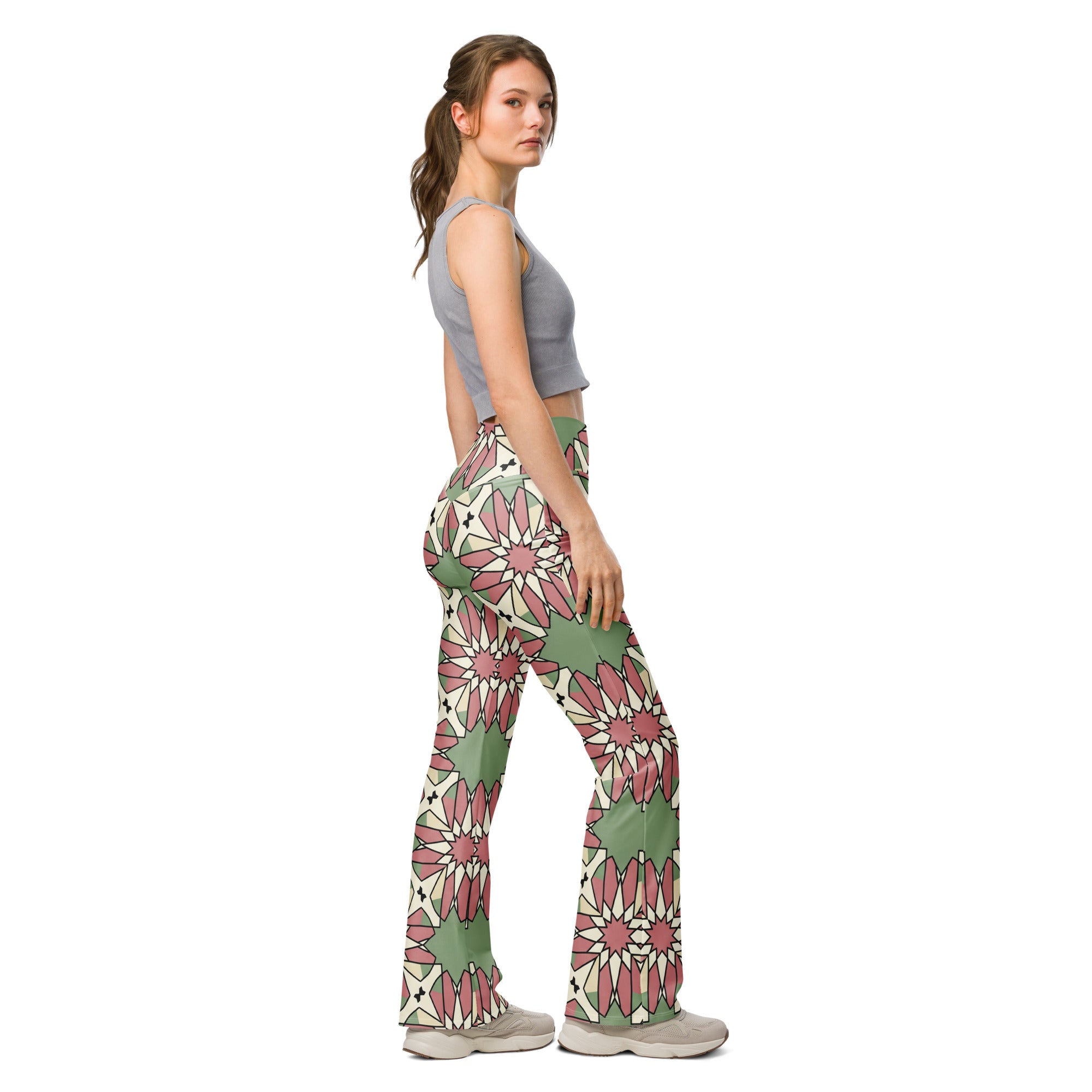 Zellige Rose Garden Flare Leggings | GearBunch