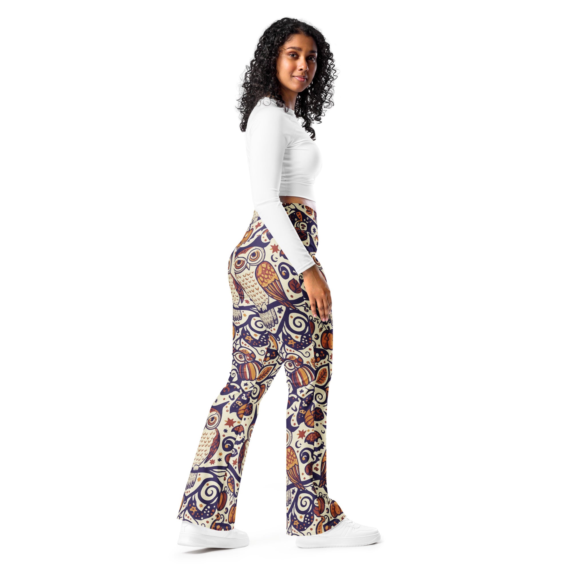 All Hallows Eve Owl Flare Leggings | GearBunch