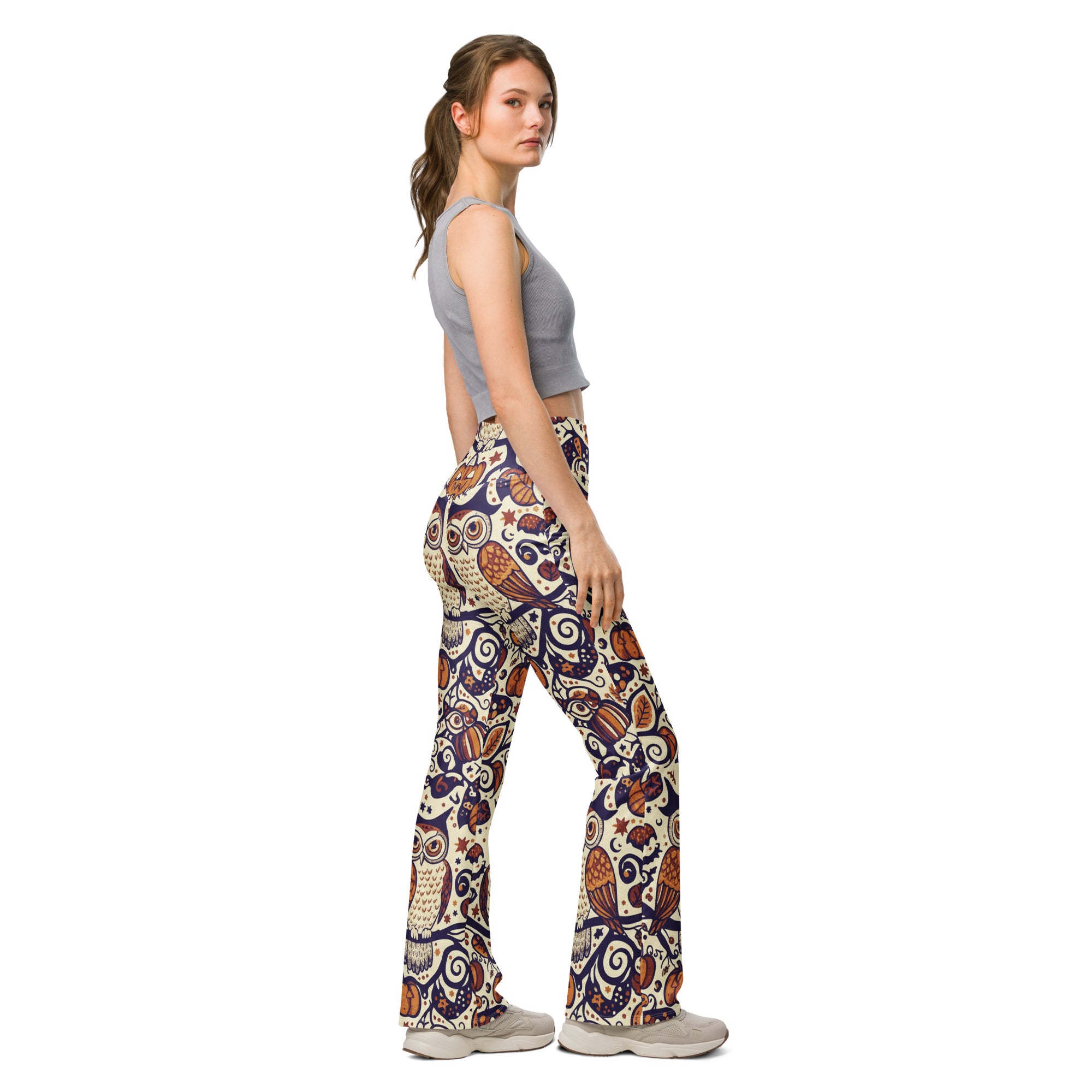 All Hallows Eve Owl Flare Leggings | GearBunch