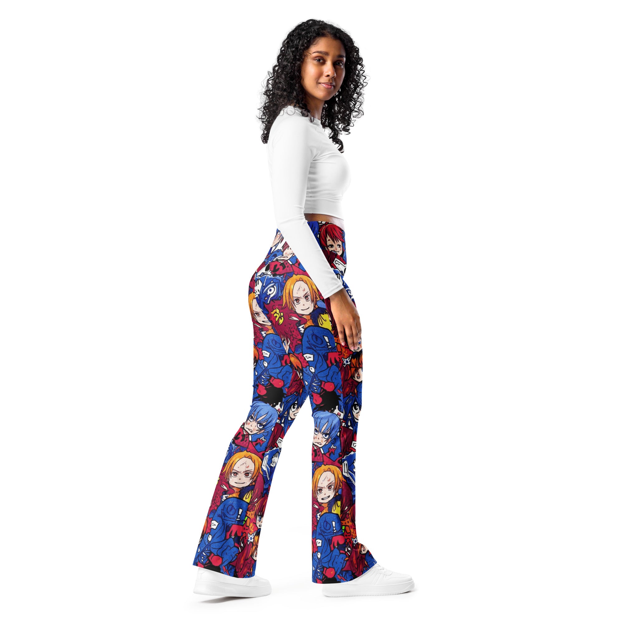 Anime Collage Dark Shonen Flare Leggings | GearBunch