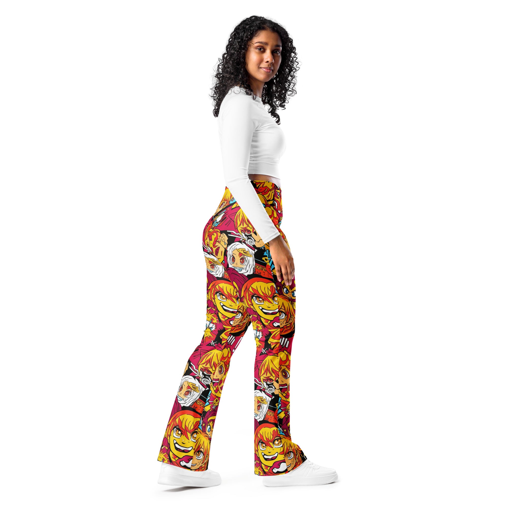 Anime Collage Fire Spirit Flare Leggings | GearBunch