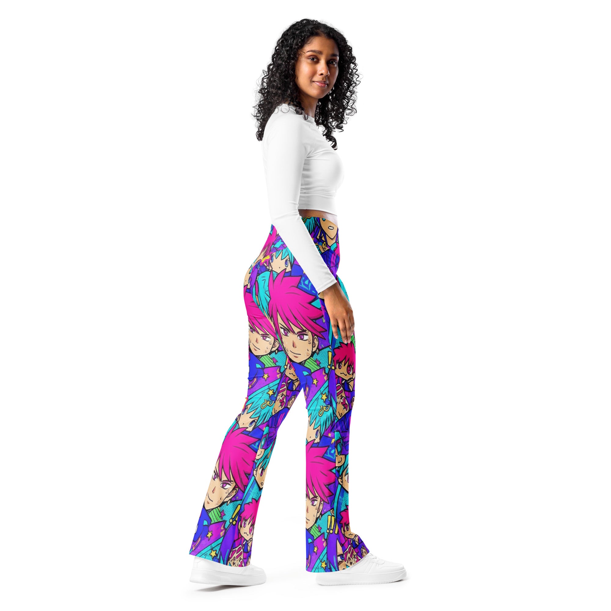 Anime Collage Galaxy Hero Flare Leggings | GearBunch