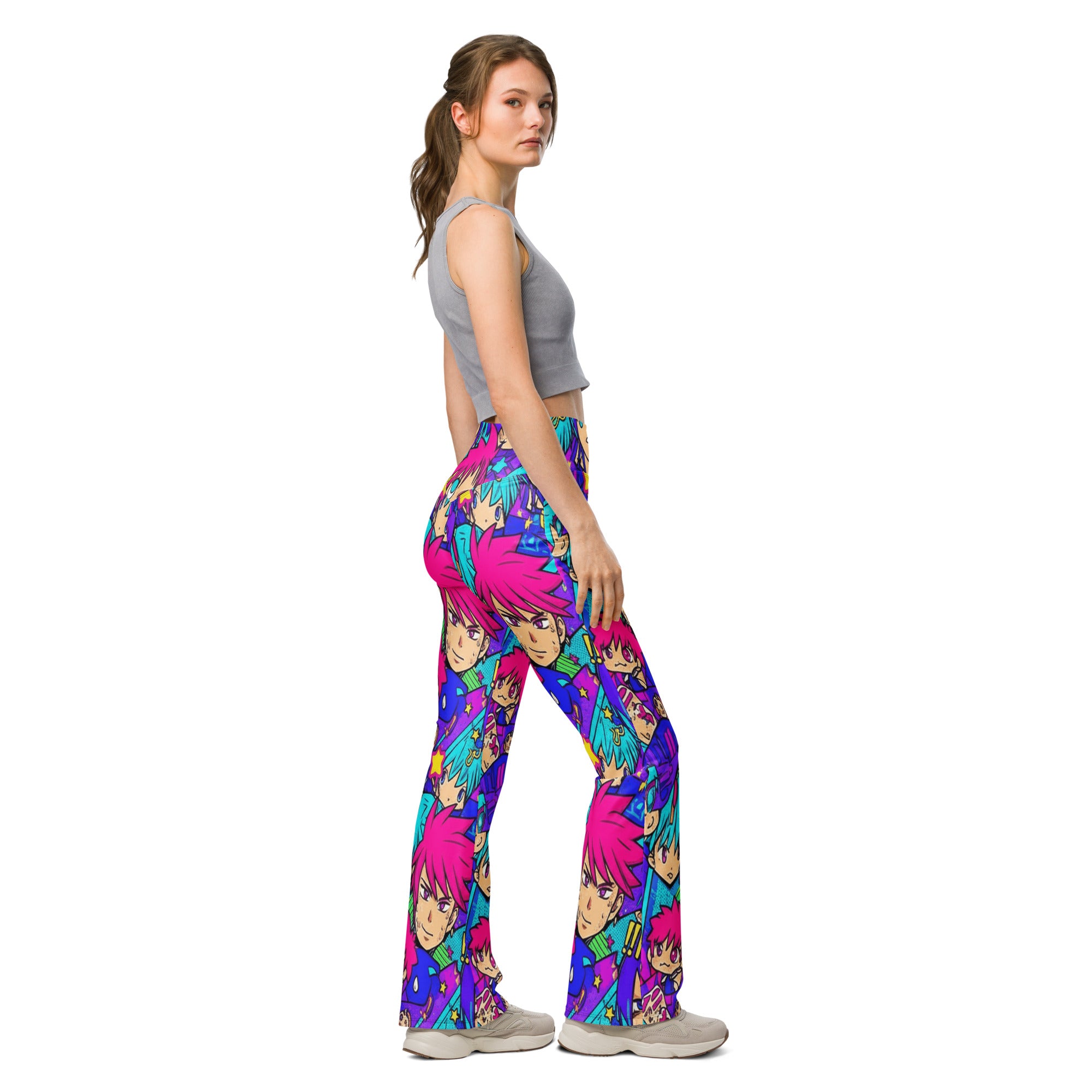 Anime Collage Galaxy Hero Flare Leggings | GearBunch