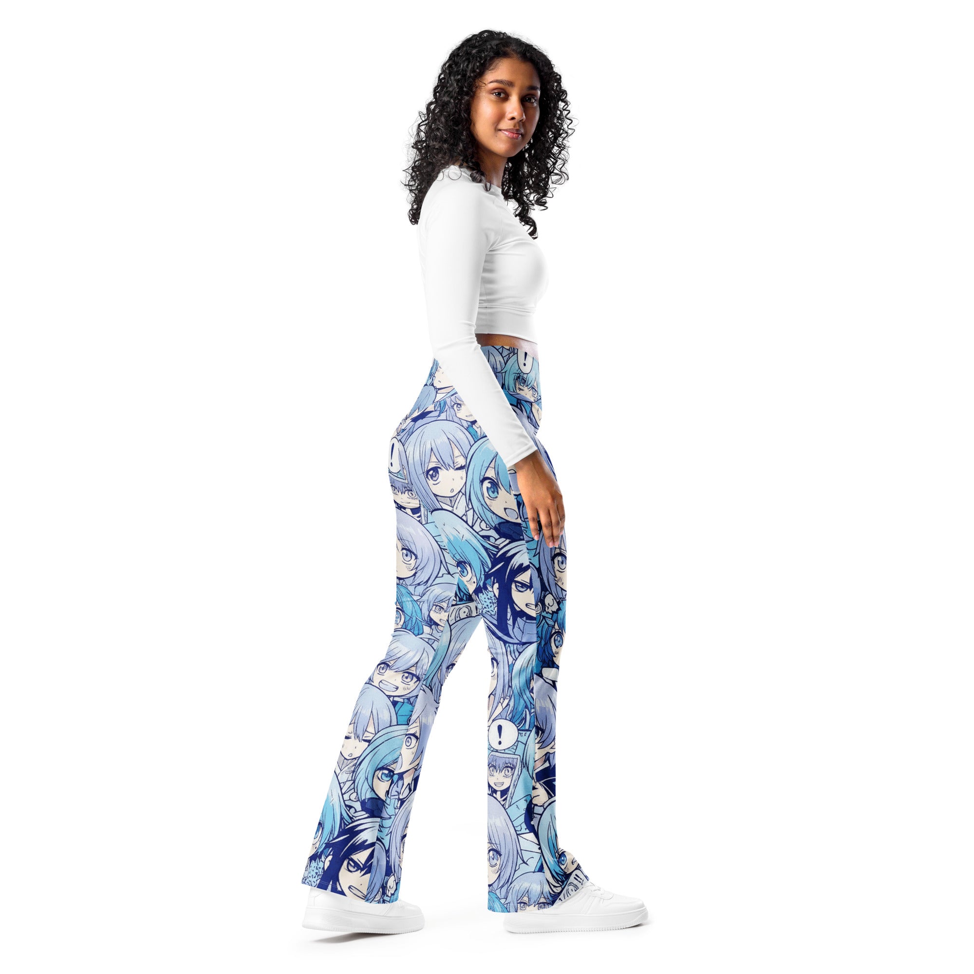 Anime Collage Ice Kingdom Flare Leggings | GearBunch
