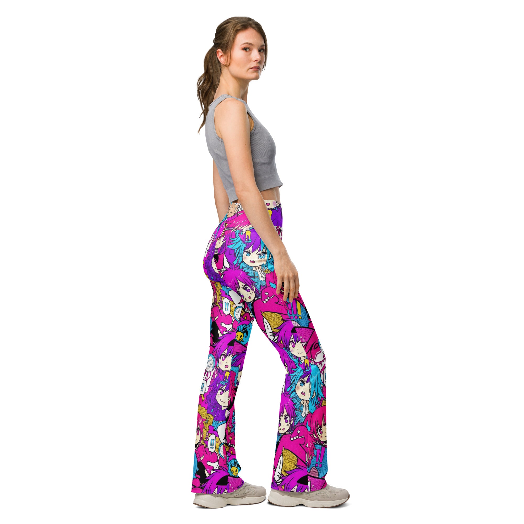 Anime Collage Pop Idol Flare Leggings | GearBunch