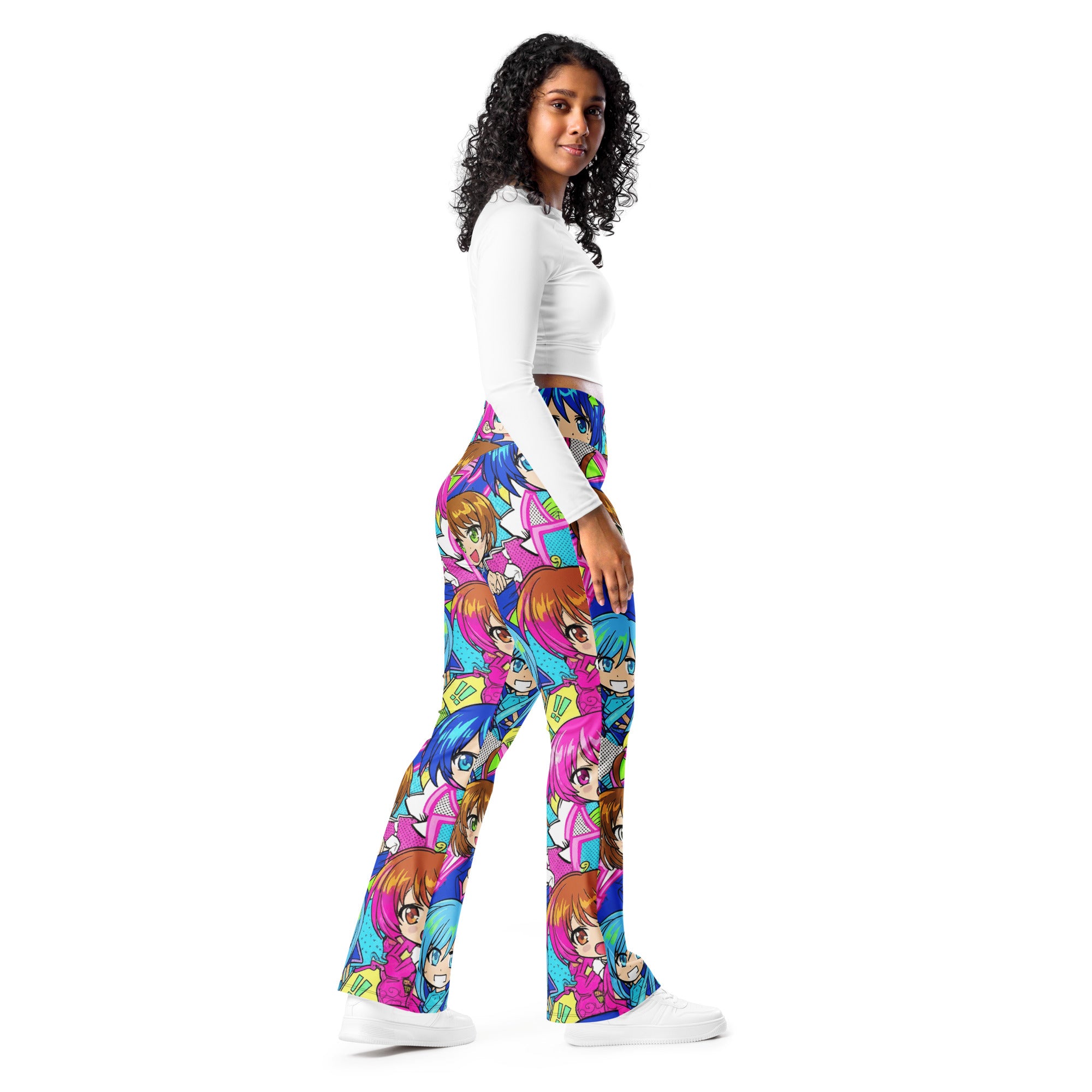 Anime Collage Sakura School Flare Leggings | GearBunch