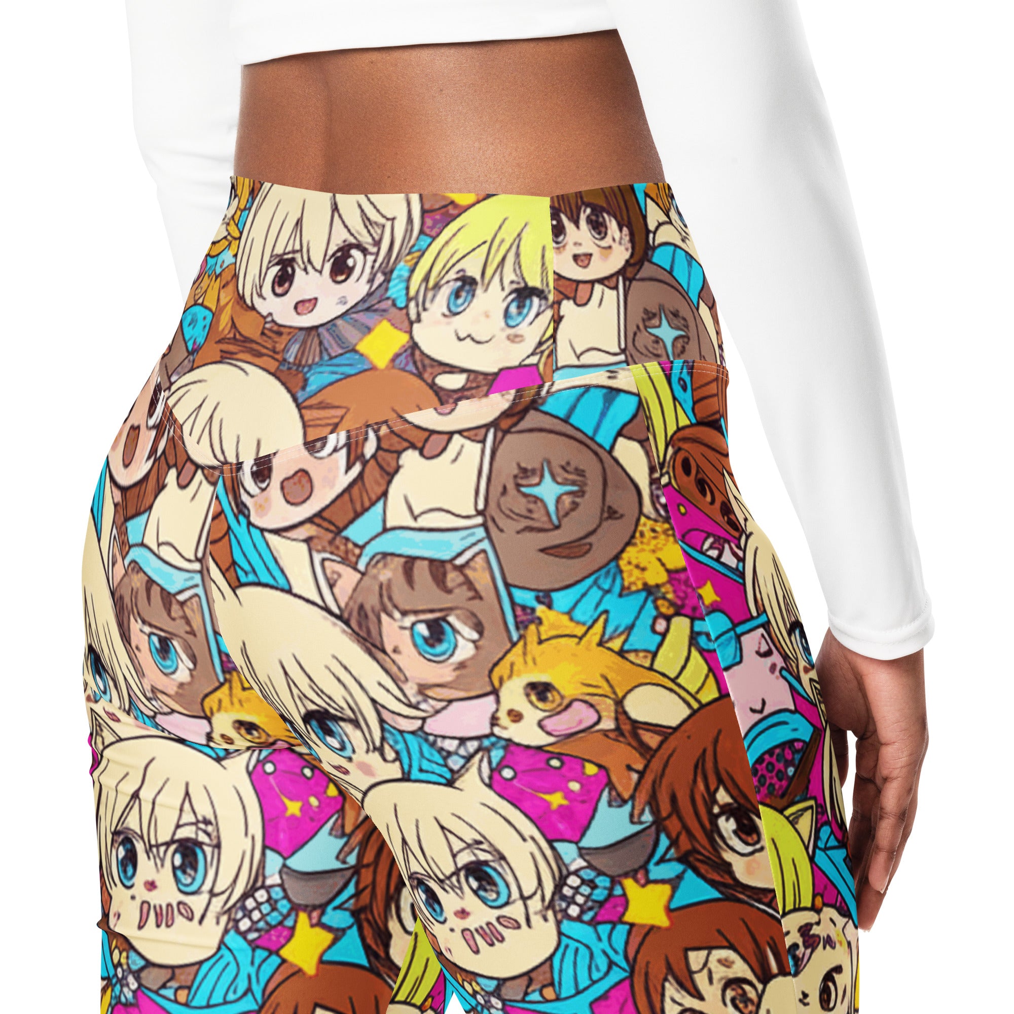 Anime Cat Cafe Flare Leggings | GearBunch