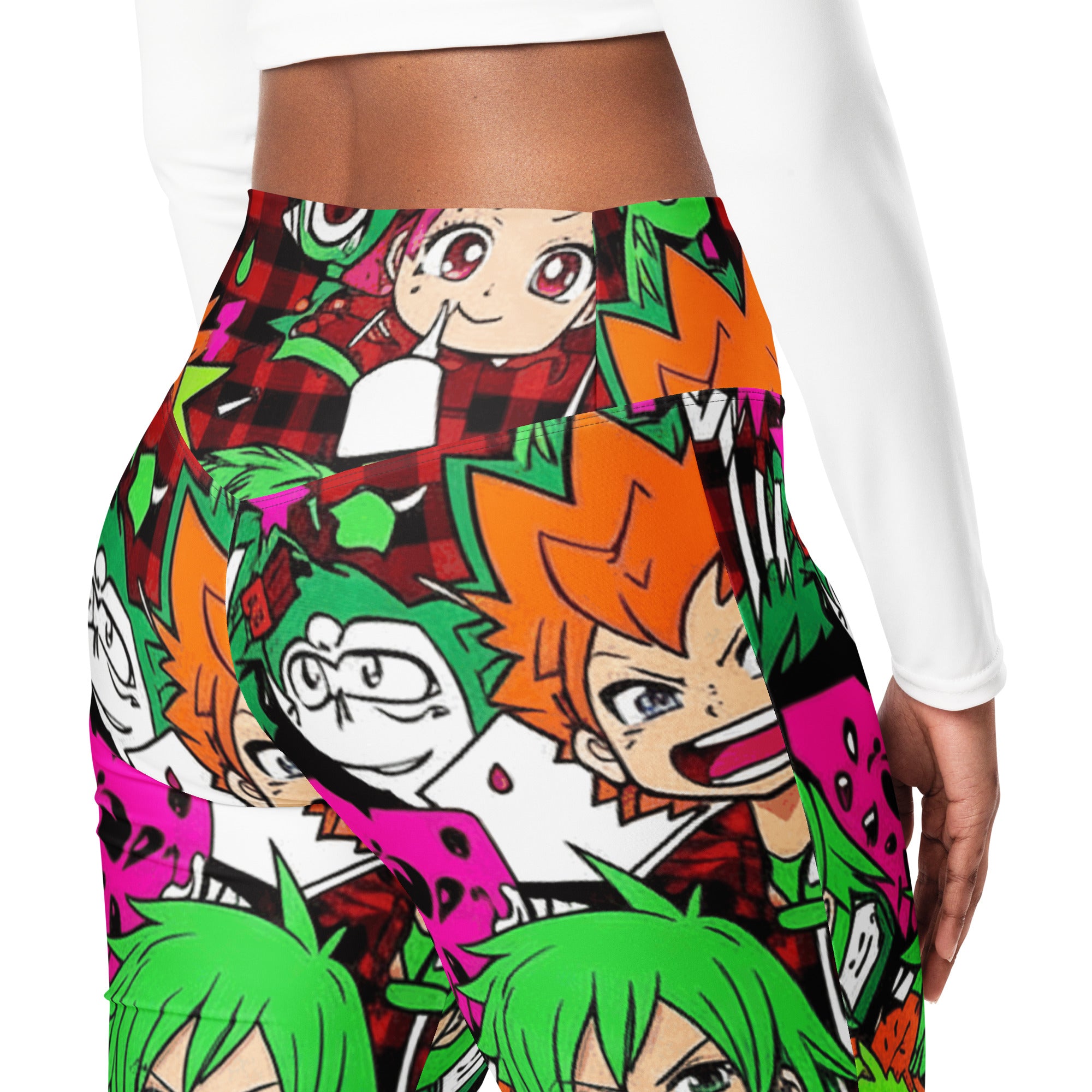 Anime Collage Flare Leggings | GearBunch