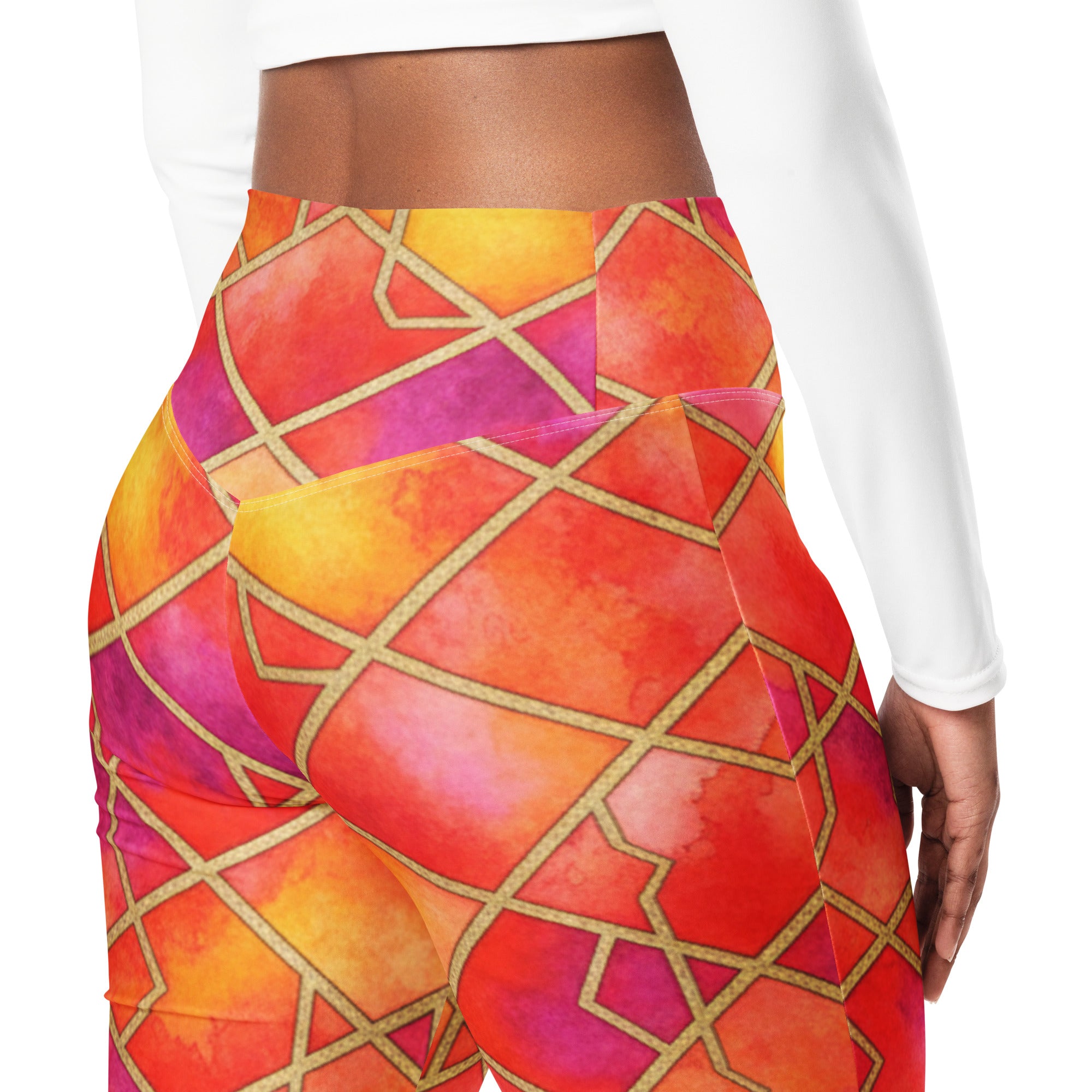 Arabic Fire Opal Flare Leggings | GearBunch