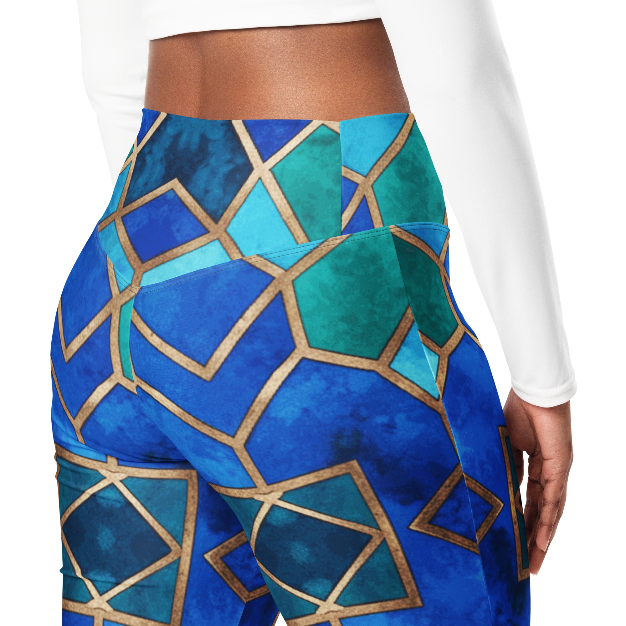 Arabic Sapphire Bronze Flare Leggings | GearBunch