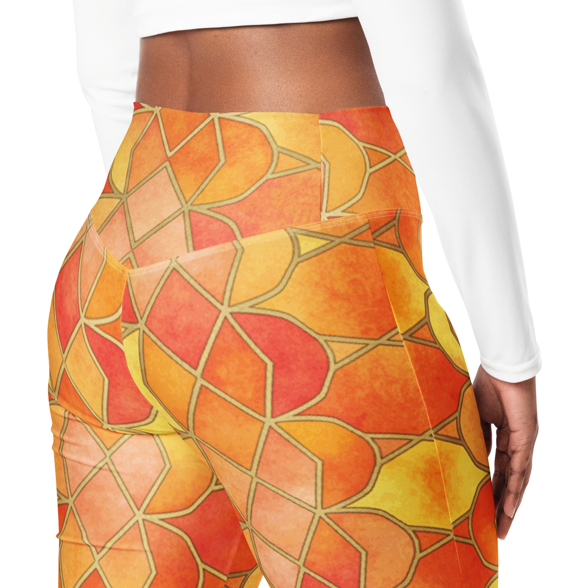 Arabic Sunset Blaze Flare Leggings | GearBunch