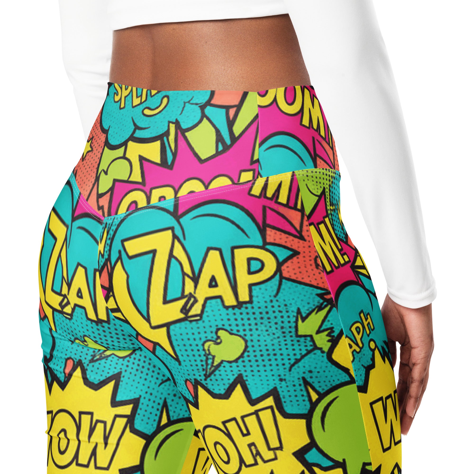 Comic Pop Tropical Flare Leggings | GearBunch
