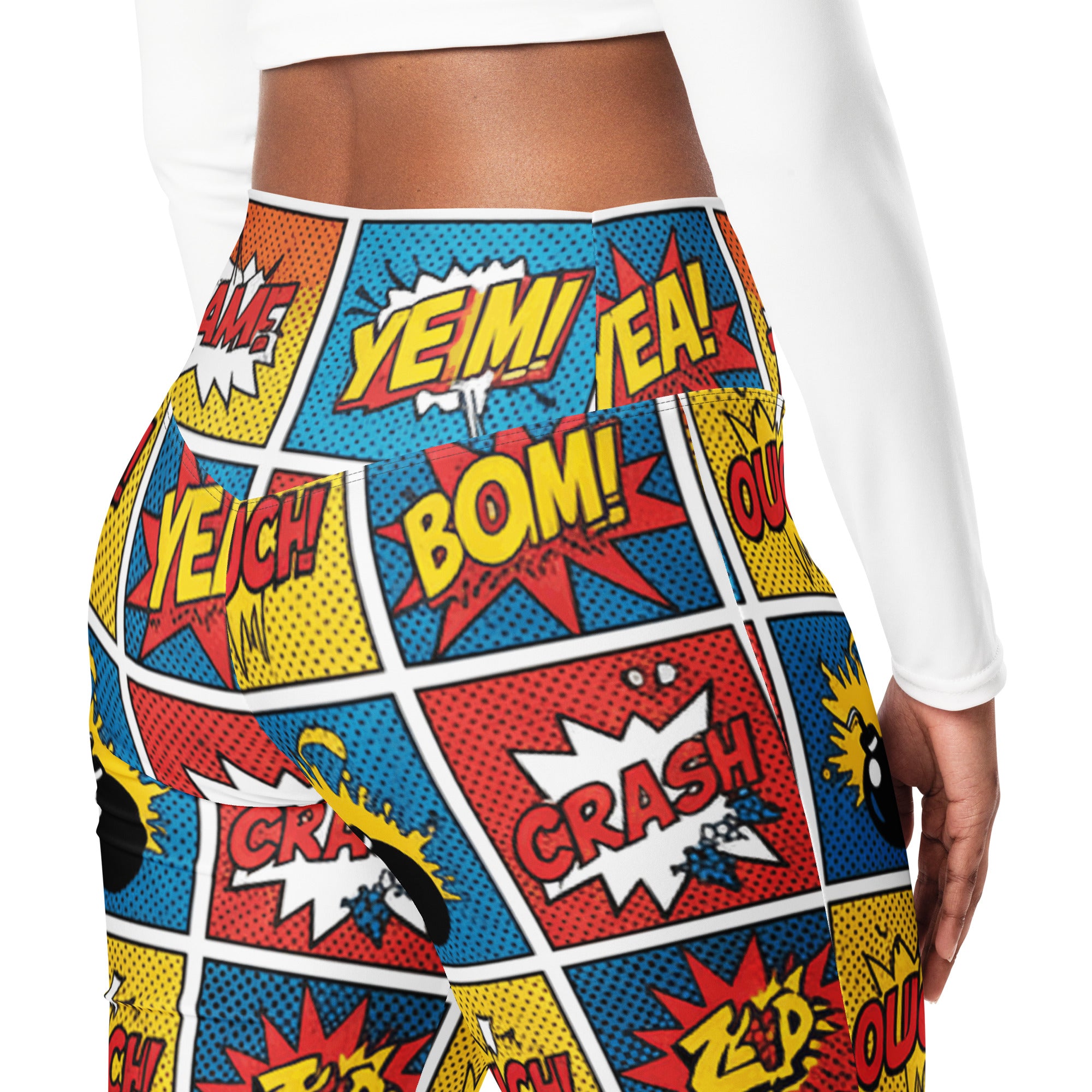 Comic Strip Classic Hero Flare Leggings | GearBunch