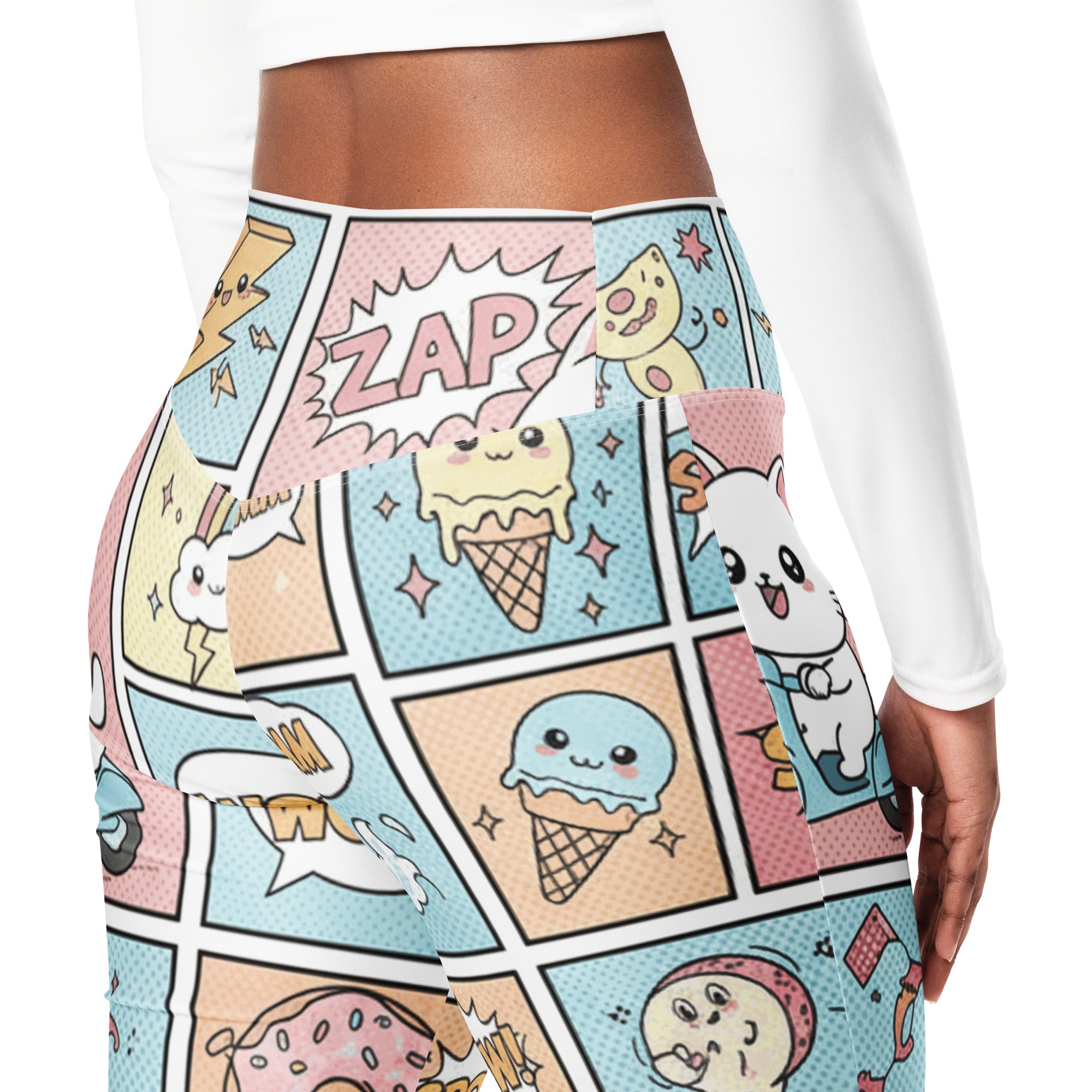 Comic Strip Kawaii Cute Flare Leggings | GearBunch