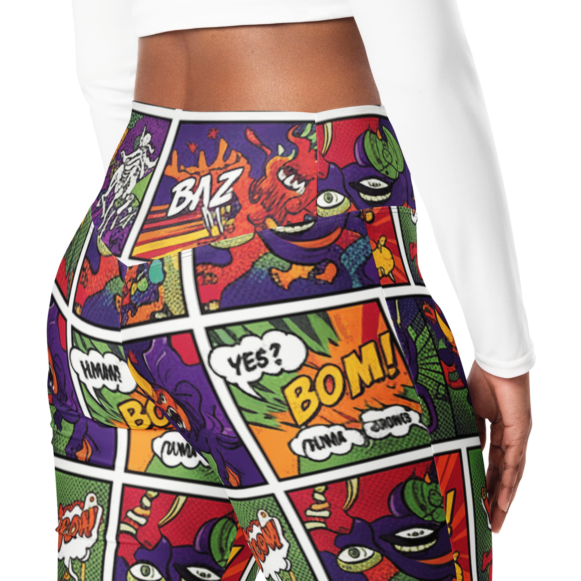 Comic Strip Monster Mash Flare Leggings | GearBunch