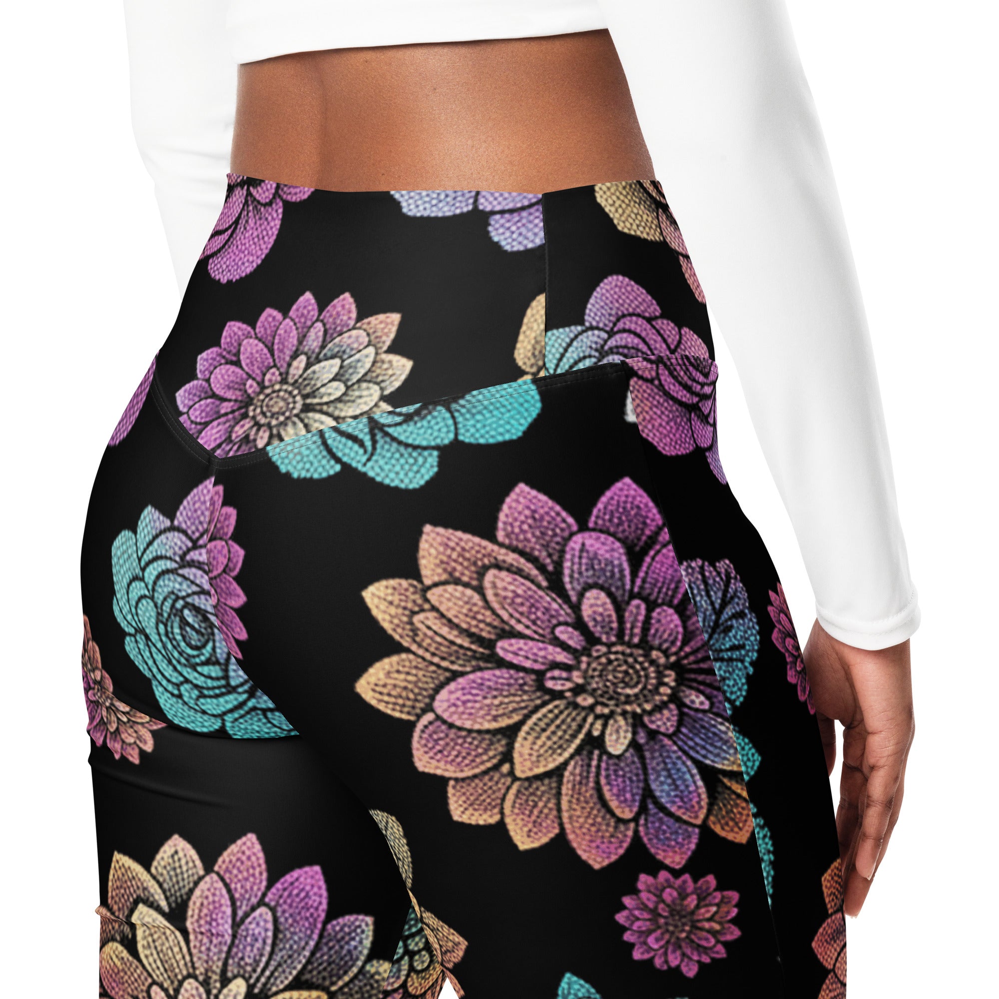 Holographic Paillette Fantasy Flare Leggings | GearBunch