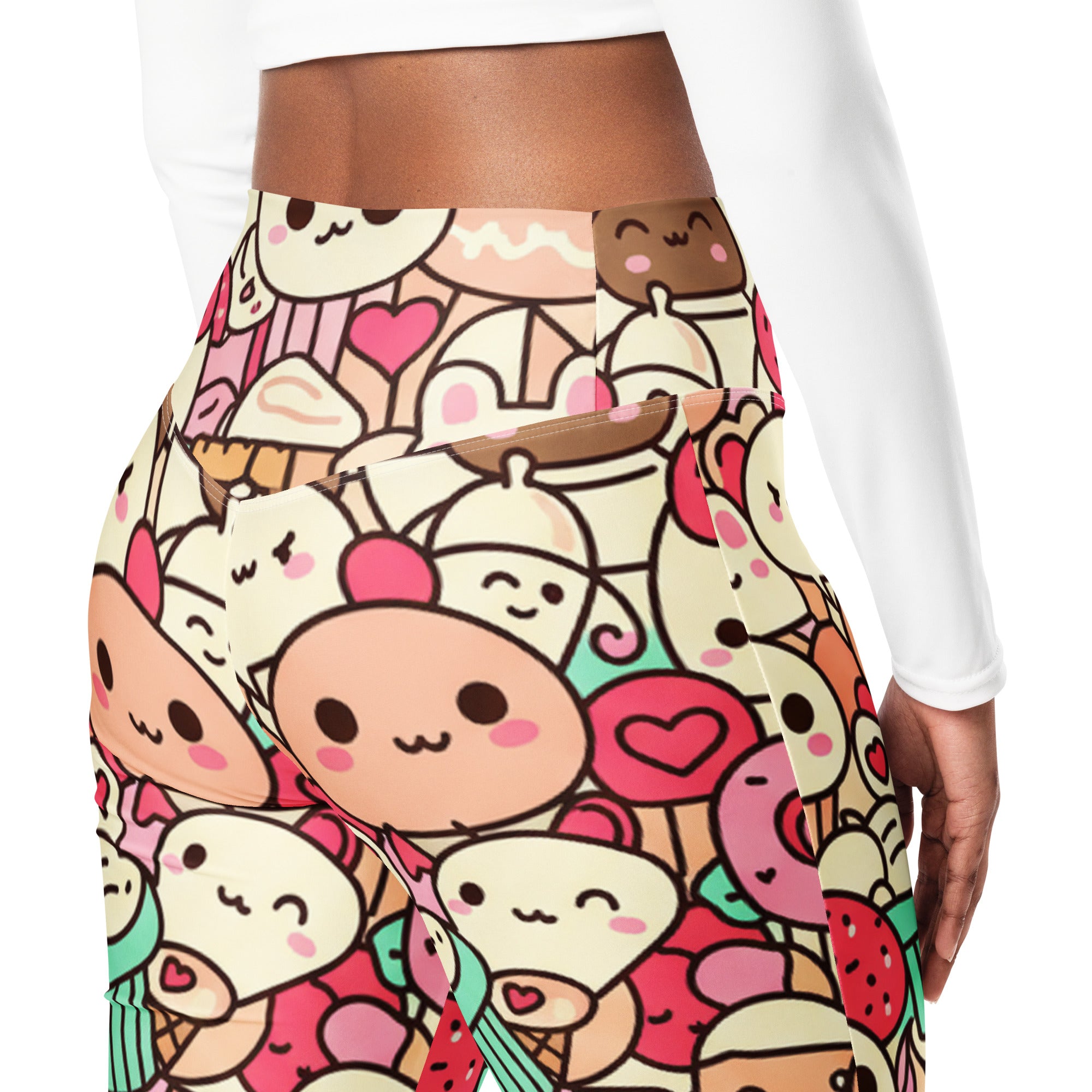 Kawaii Bakery Shop Flare Leggings | GearBunch