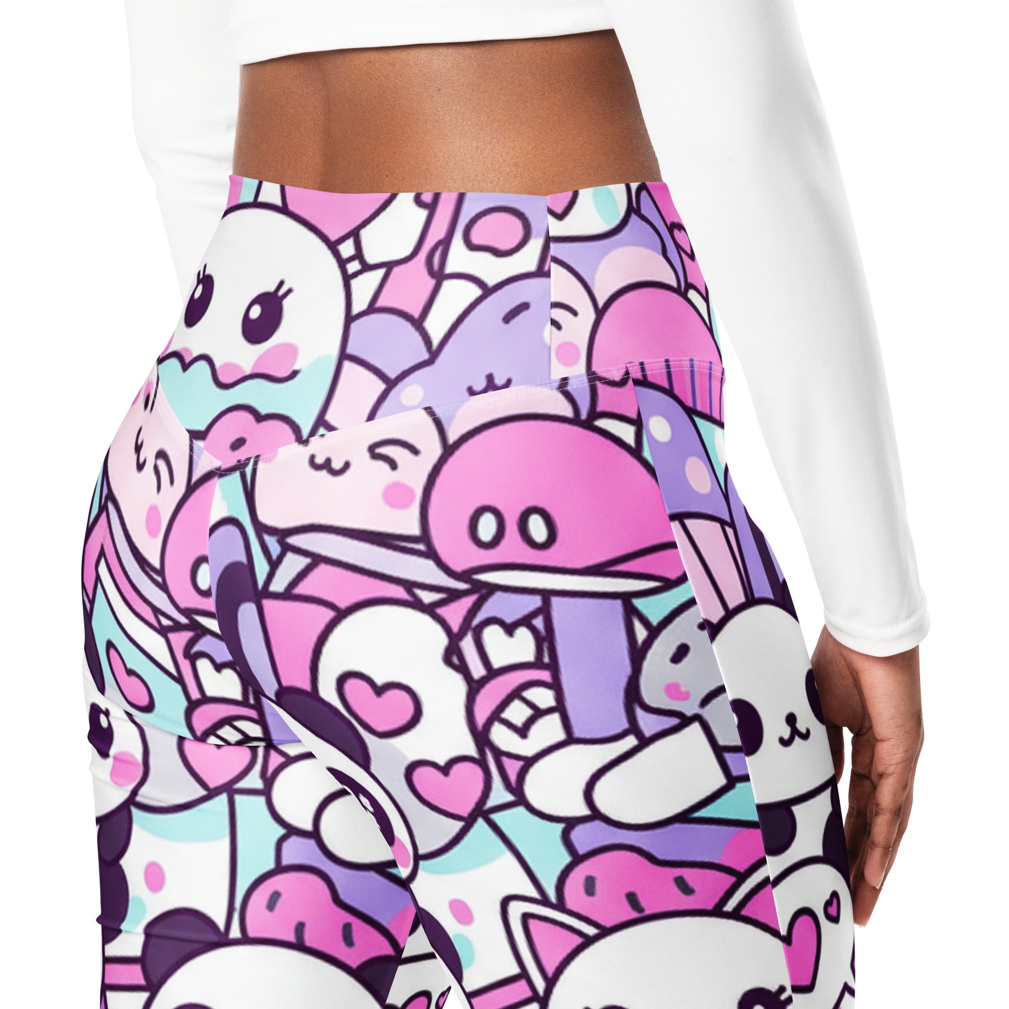 Kawaii Pastel Goth Flare Leggings | GearBunch
