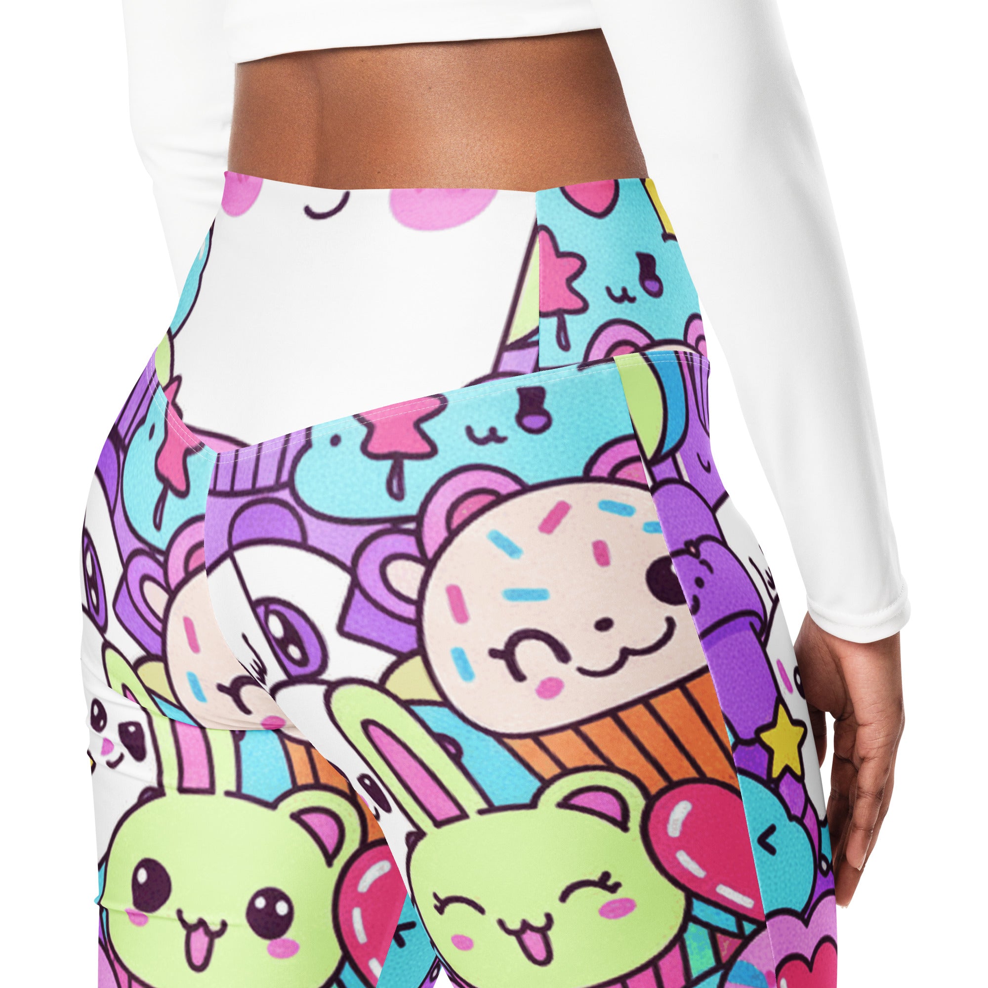 Kawaii Rainbow Unicorn Flare Leggings | GearBunch