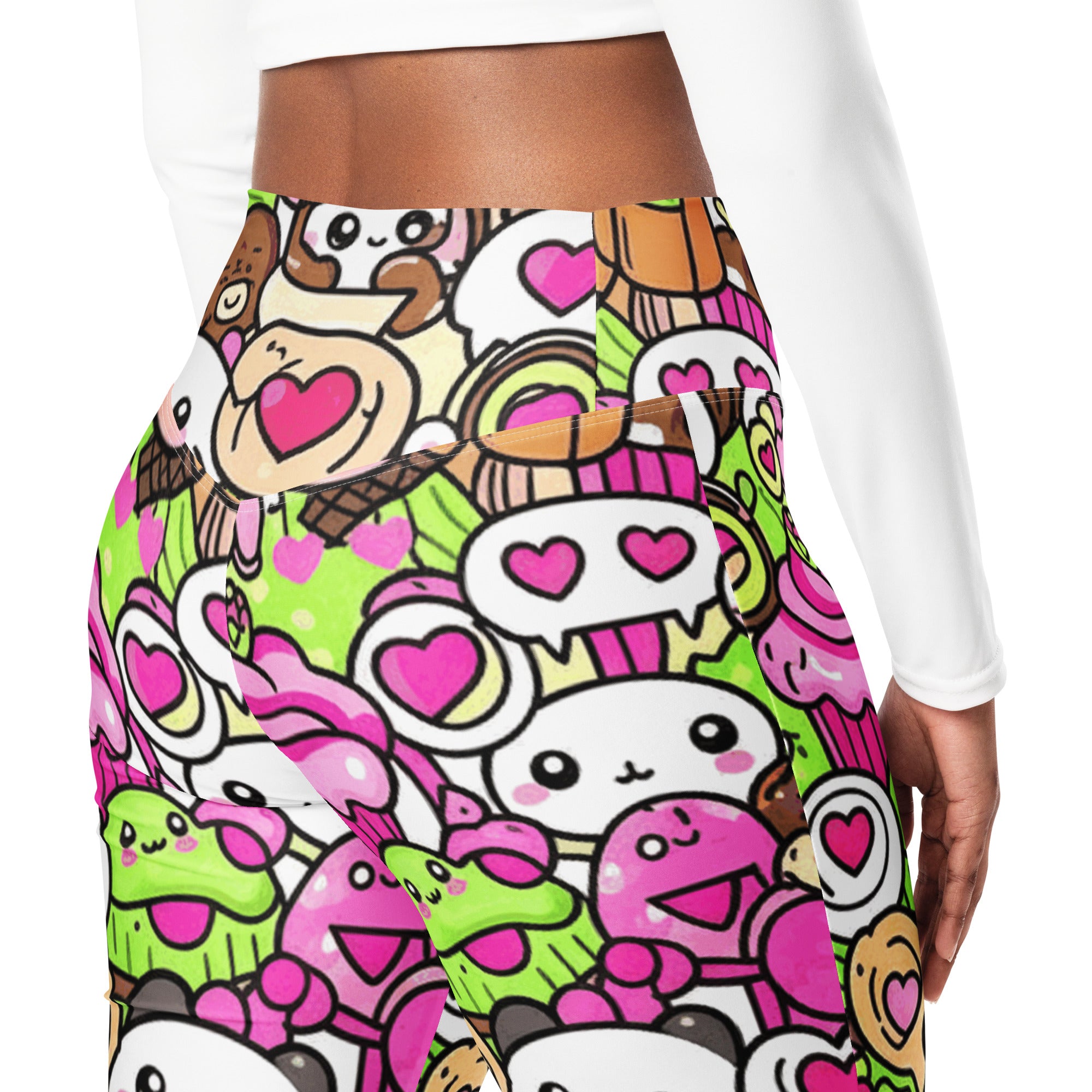 Kawaii Sakura Picnic Flare Leggings | GearBunch