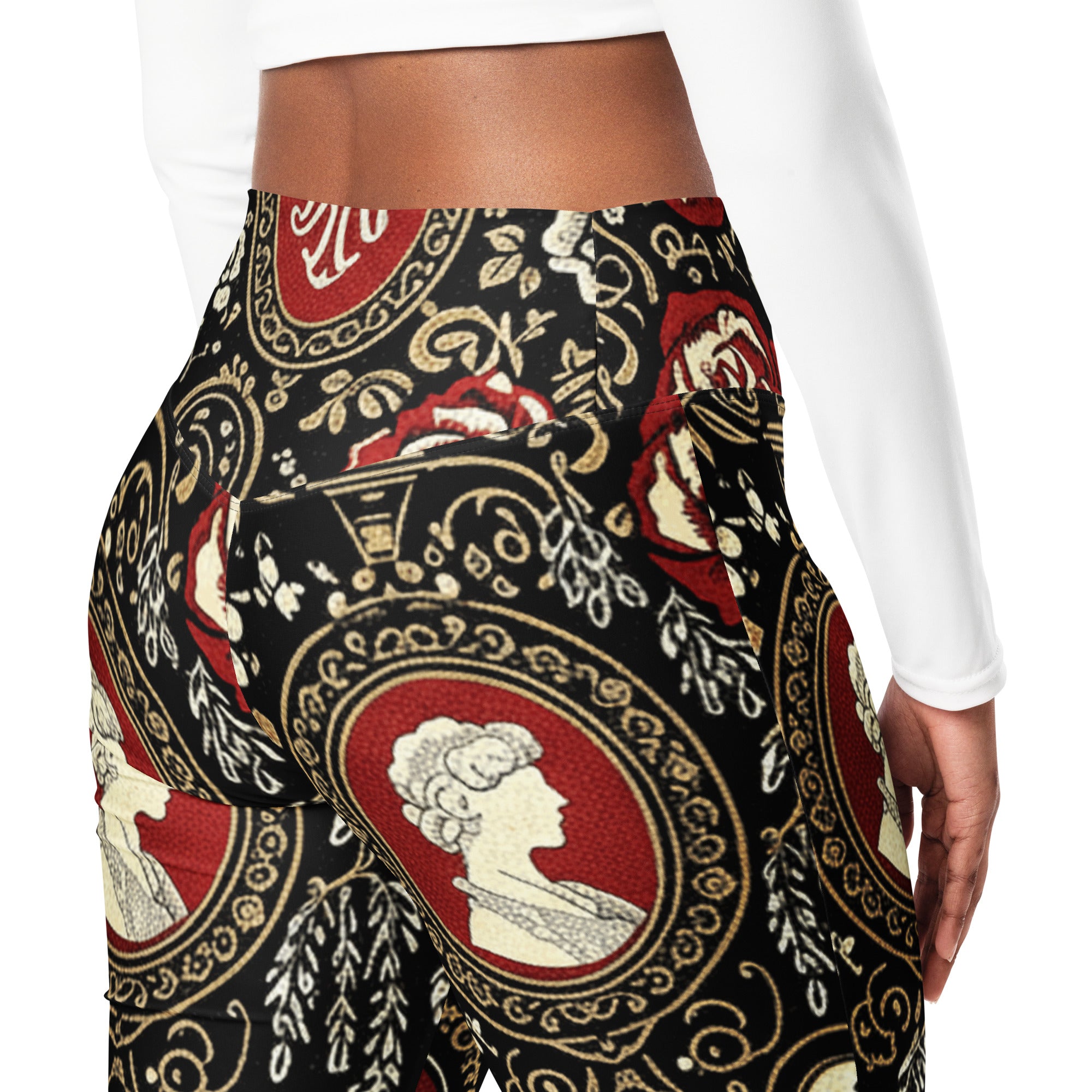 Victorian Mourning Lace Flare Leggings | GearBunch
