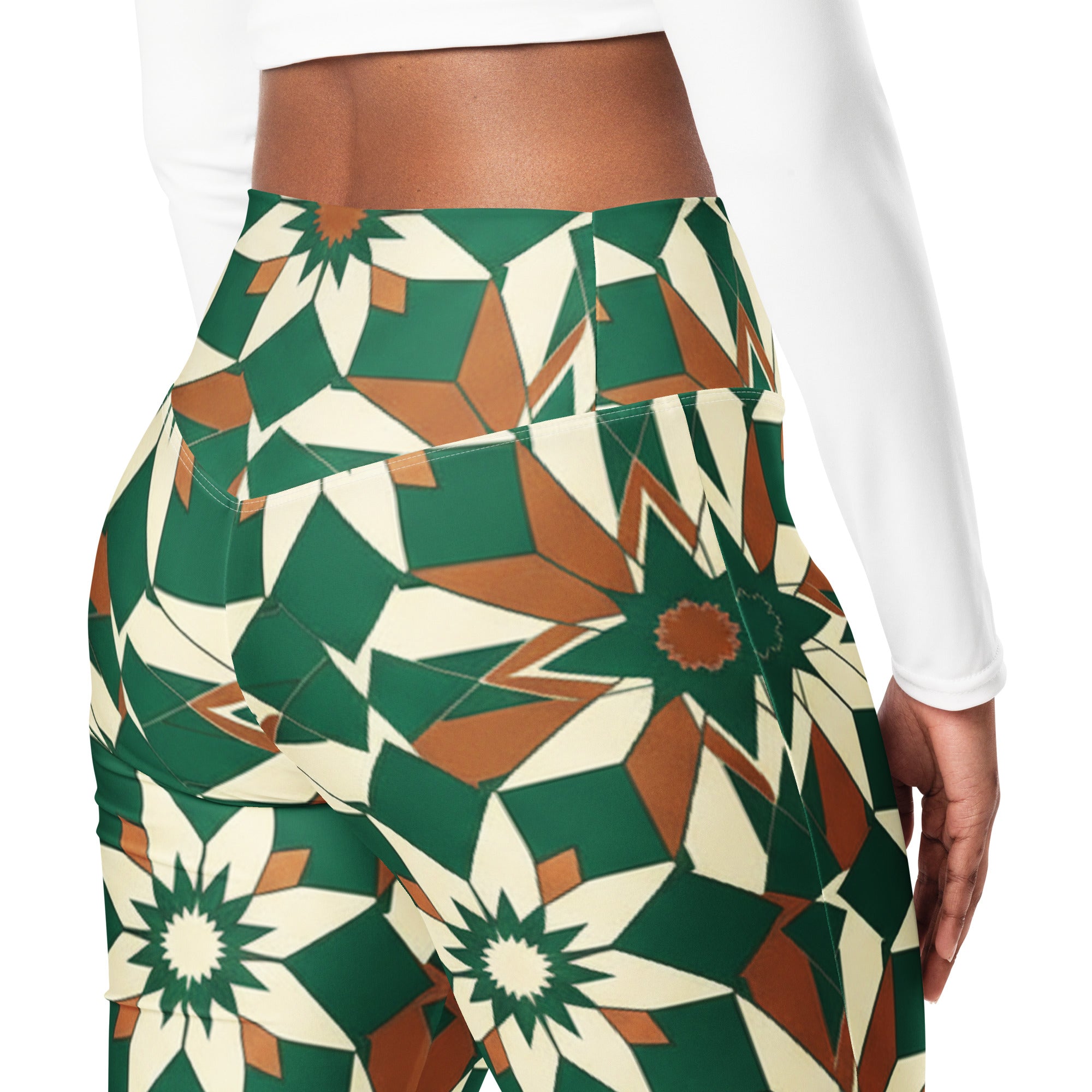 Zellige Jade Copper Flare Leggings | GearBunch