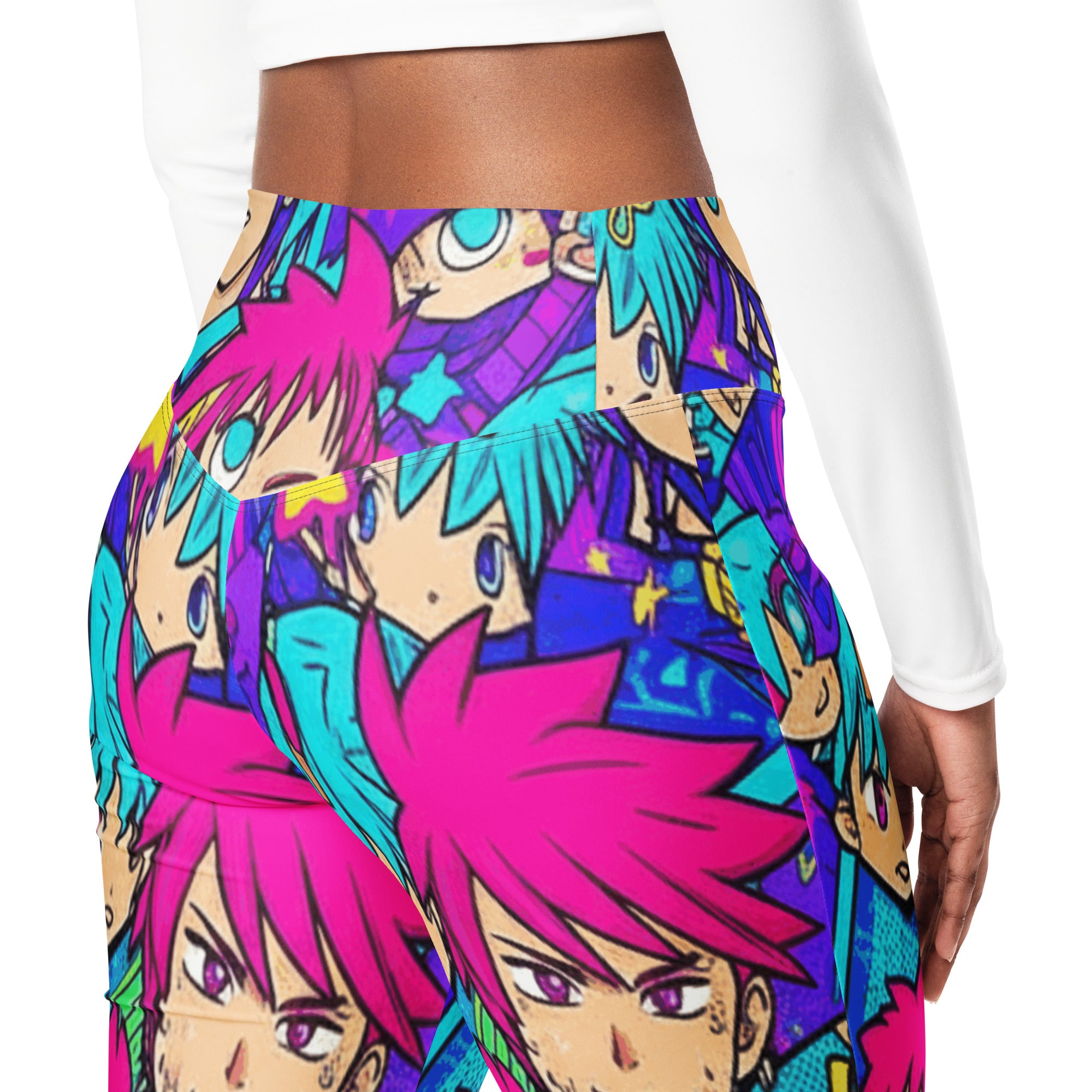 Anime Collage Galaxy Hero Flare Leggings | GearBunch