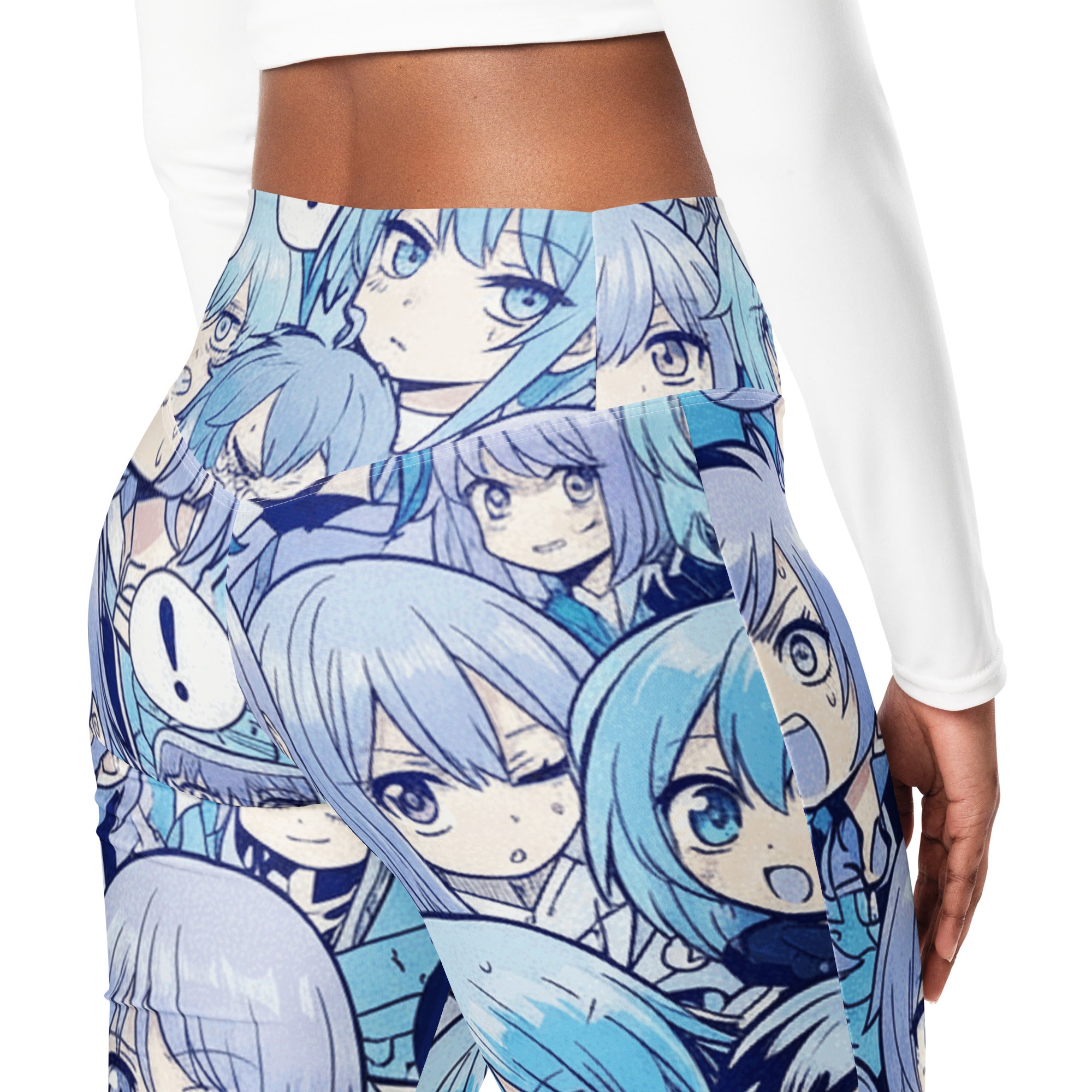 Anime Collage Ice Kingdom Flare Leggings | GearBunch