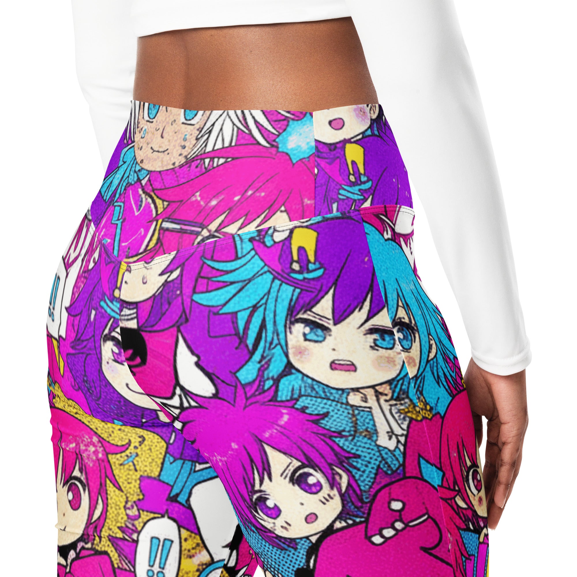 Anime Collage Pop Idol Flare Leggings | GearBunch
