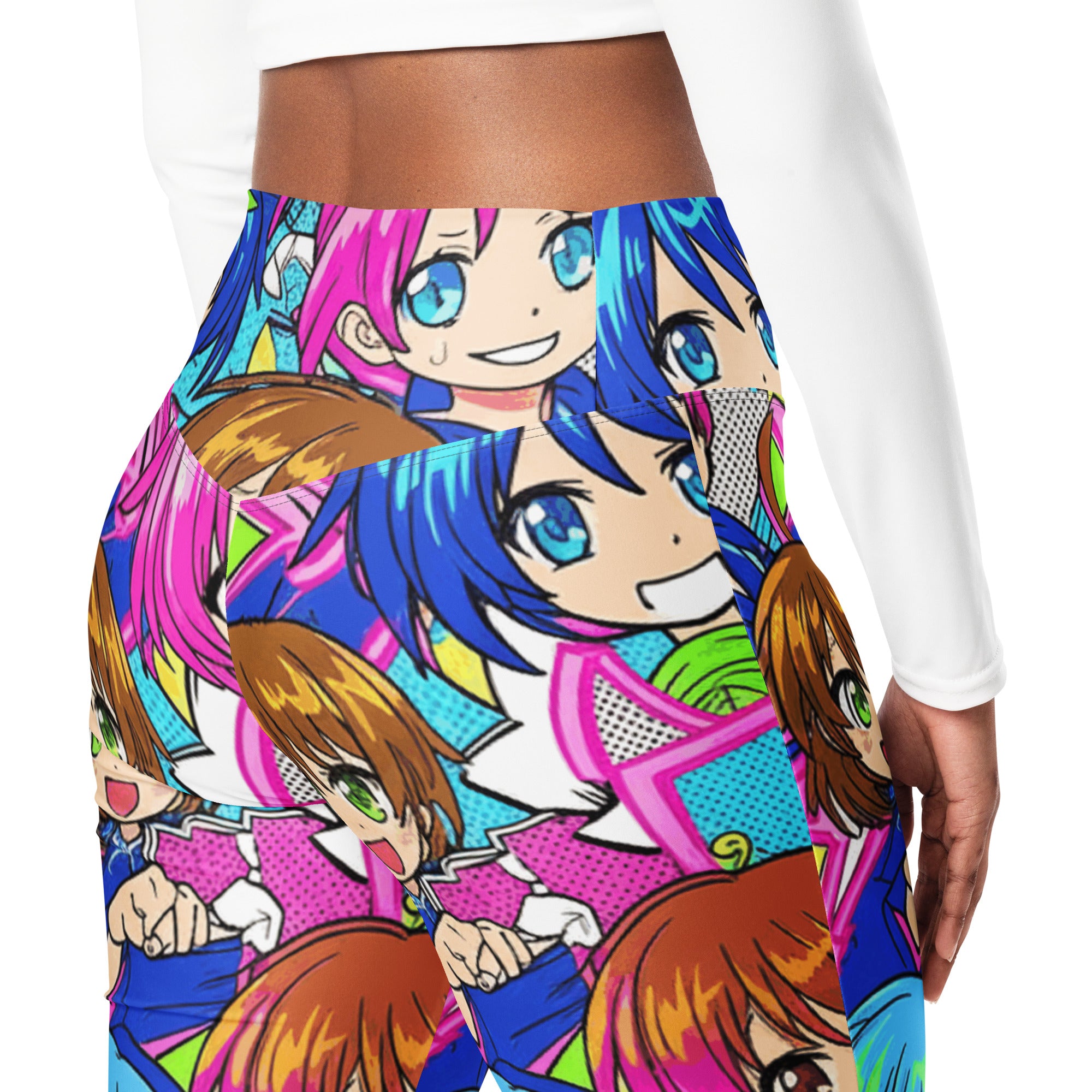 Anime Collage Sakura School Flare Leggings | GearBunch