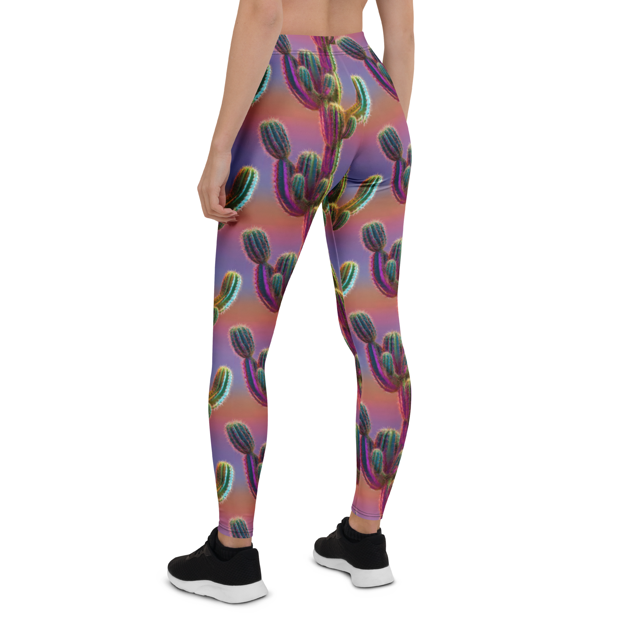 Neon Cactus Leggings Rear View