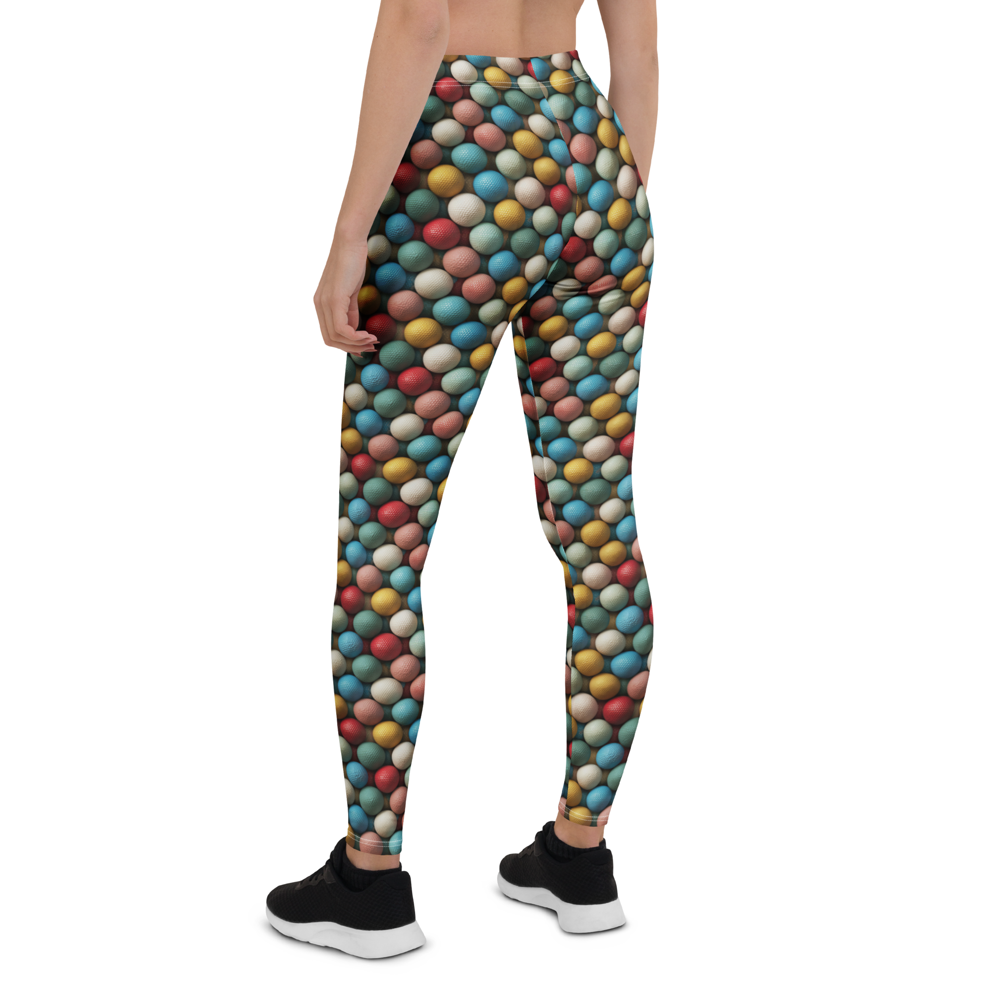 Colorful Golf Ball Leggings Rear View