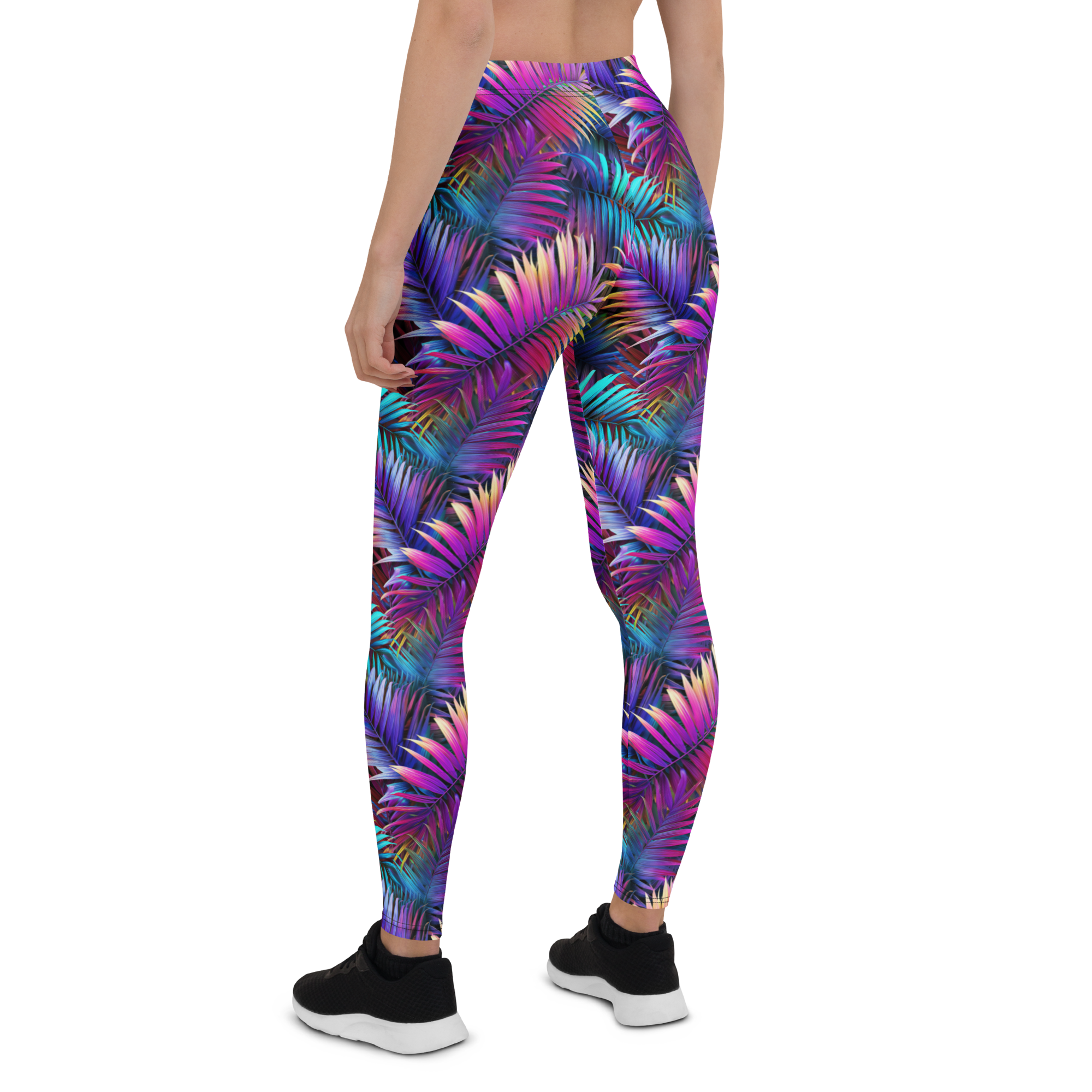 Neon Palm Leggings Rear View