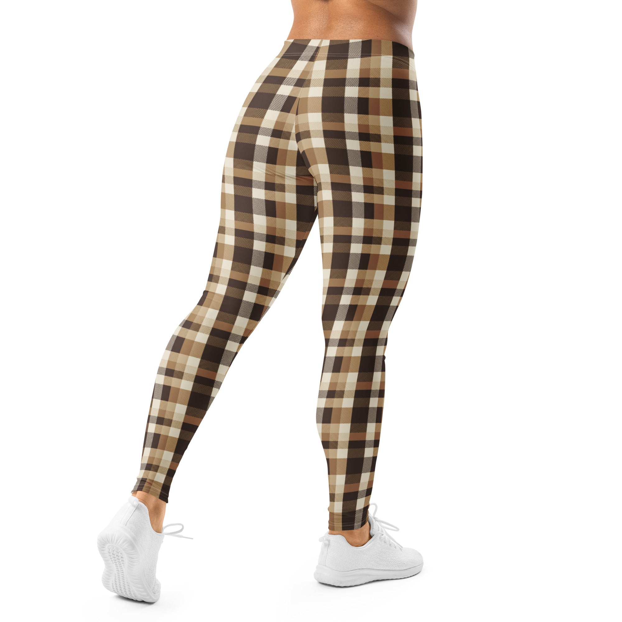Gingham Brown Autumn Leggings | GearBunch