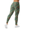 Green Terracotta Stripes Leggings | GearBunch