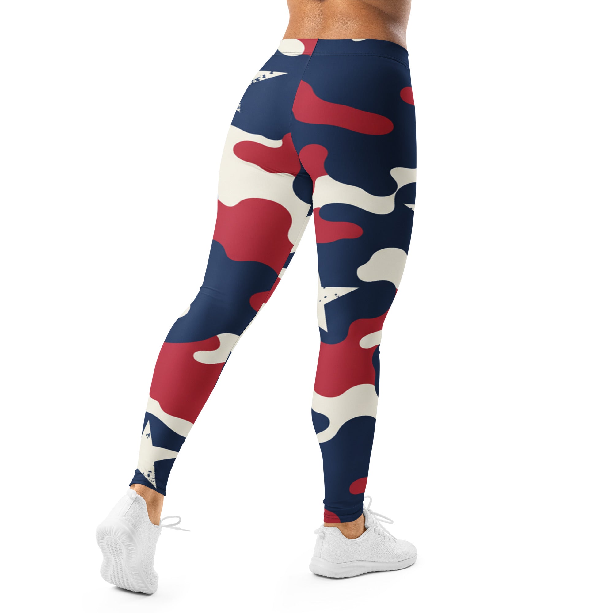 Red White Blue Camo Stars Leggings | GearBunch