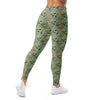 Green Terracotta Stripes Leggings | GearBunch