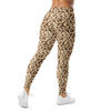 Brown Cream Stripes Leggings | GearBunch