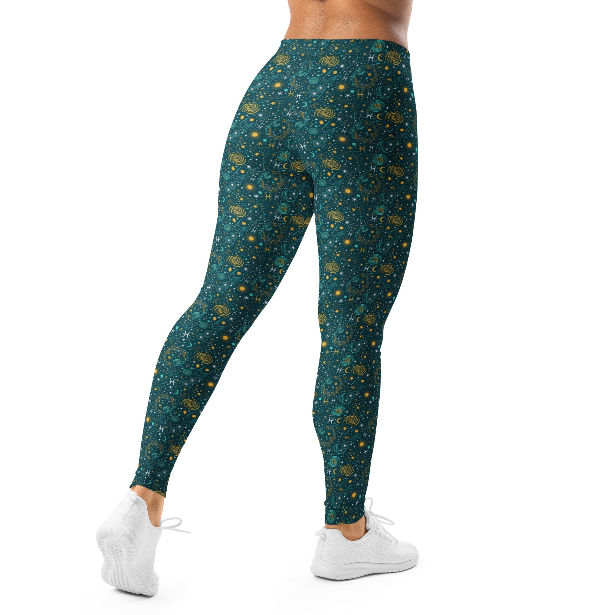 GearBunch Pisces Celestial Leggings featuring a unique celestial design inspired by the Pisces zodiac sign.