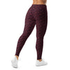 Wine Burgundy Camo Leggings by GearBunch. Featuring a classic camouflage pattern in shades of wine red, burgundy, and plum.