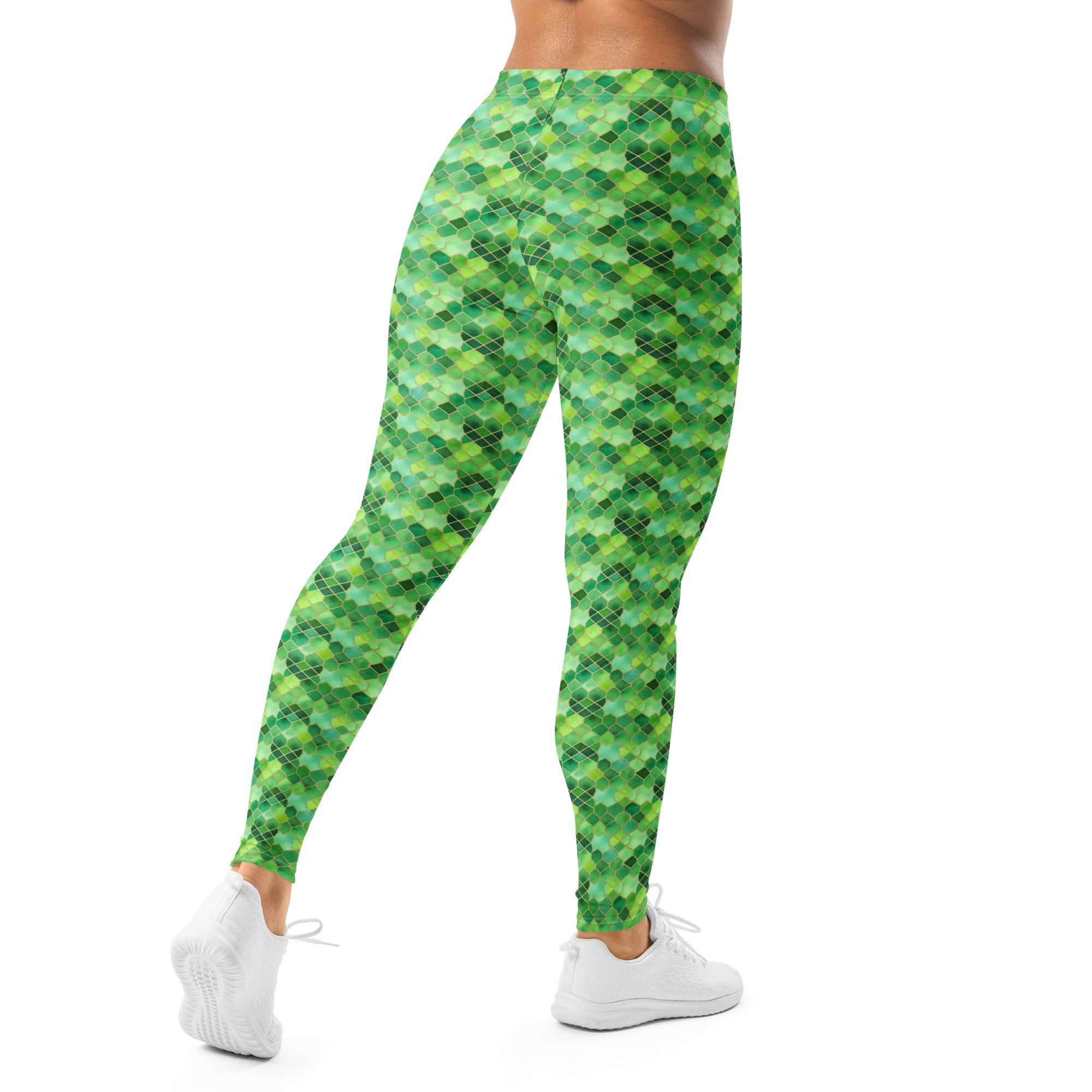 Emerald Jewel Watercolour Leggings | GearBunch