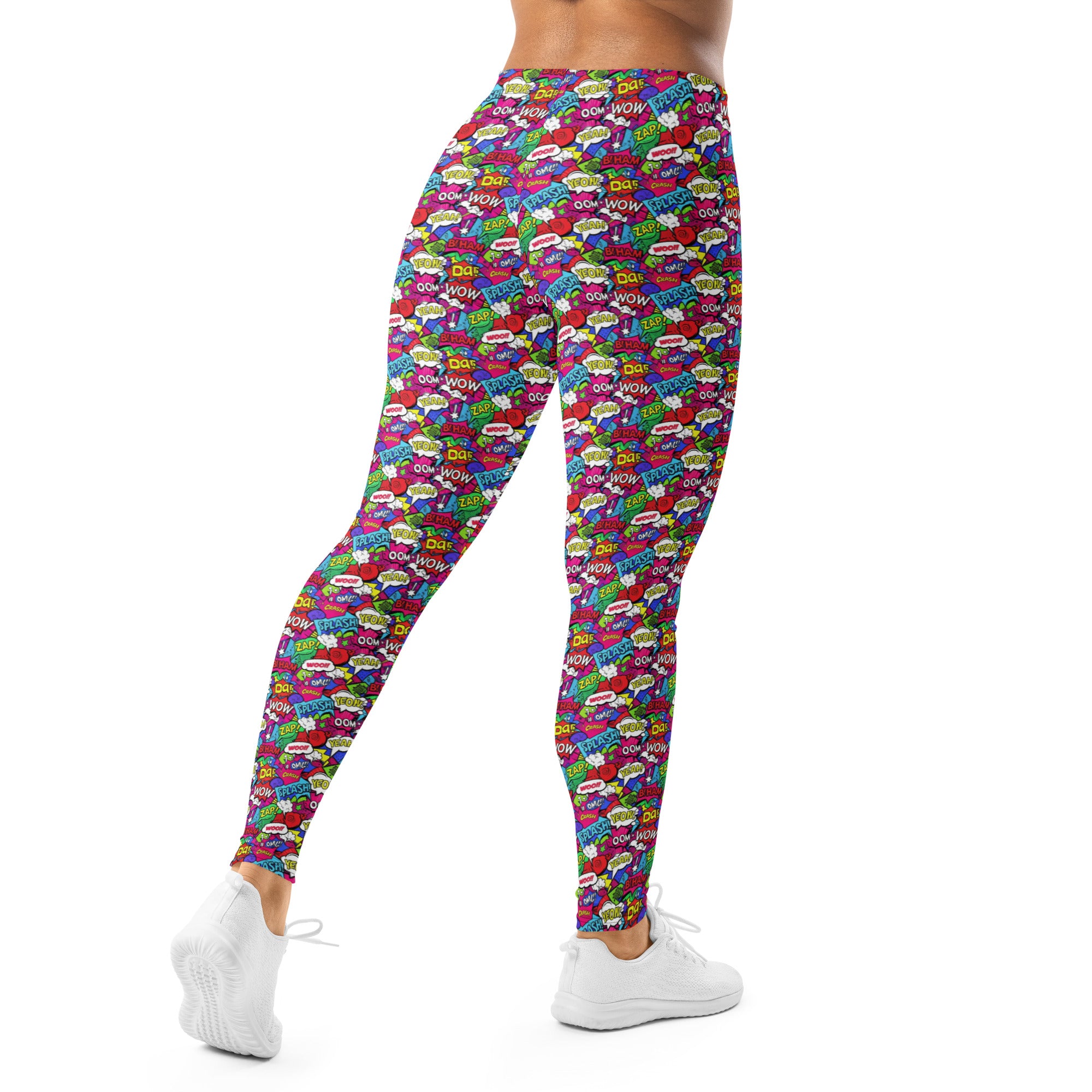 Comic Pop Neon Pink Leggings | GearBunch