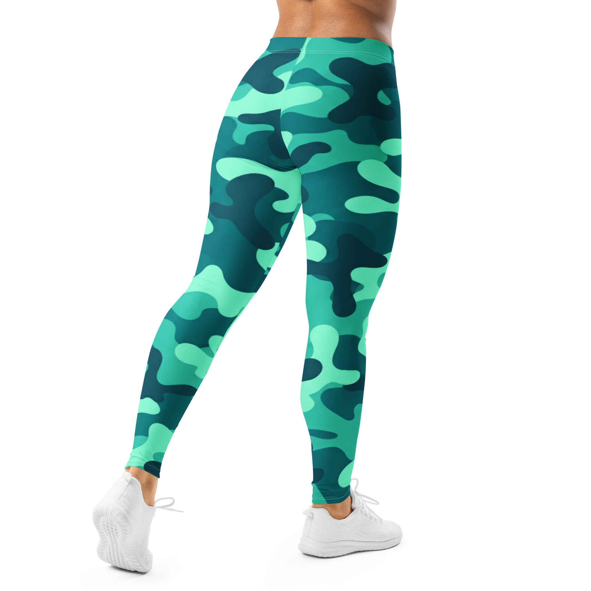 Ocean Teal Camo Leggings | GearBunch