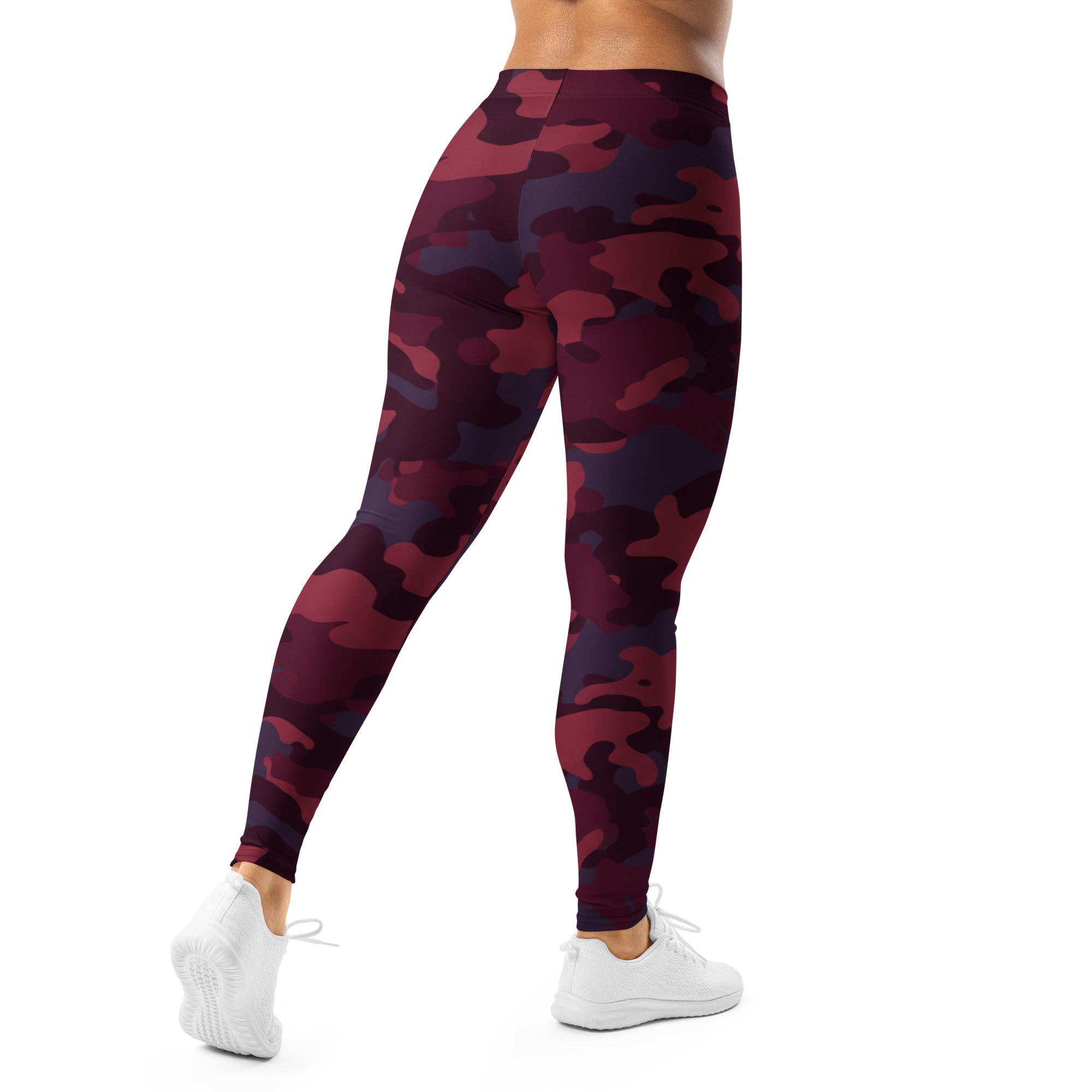 Wine Burgundy Camo Leggings | GearBunch