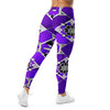Women's purple mosaic printed leggings front view
