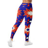 Women's zellige sapphire ruby printed leggings front view