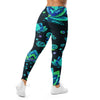 Teal Paillette Lotus Leggings | GearBunch